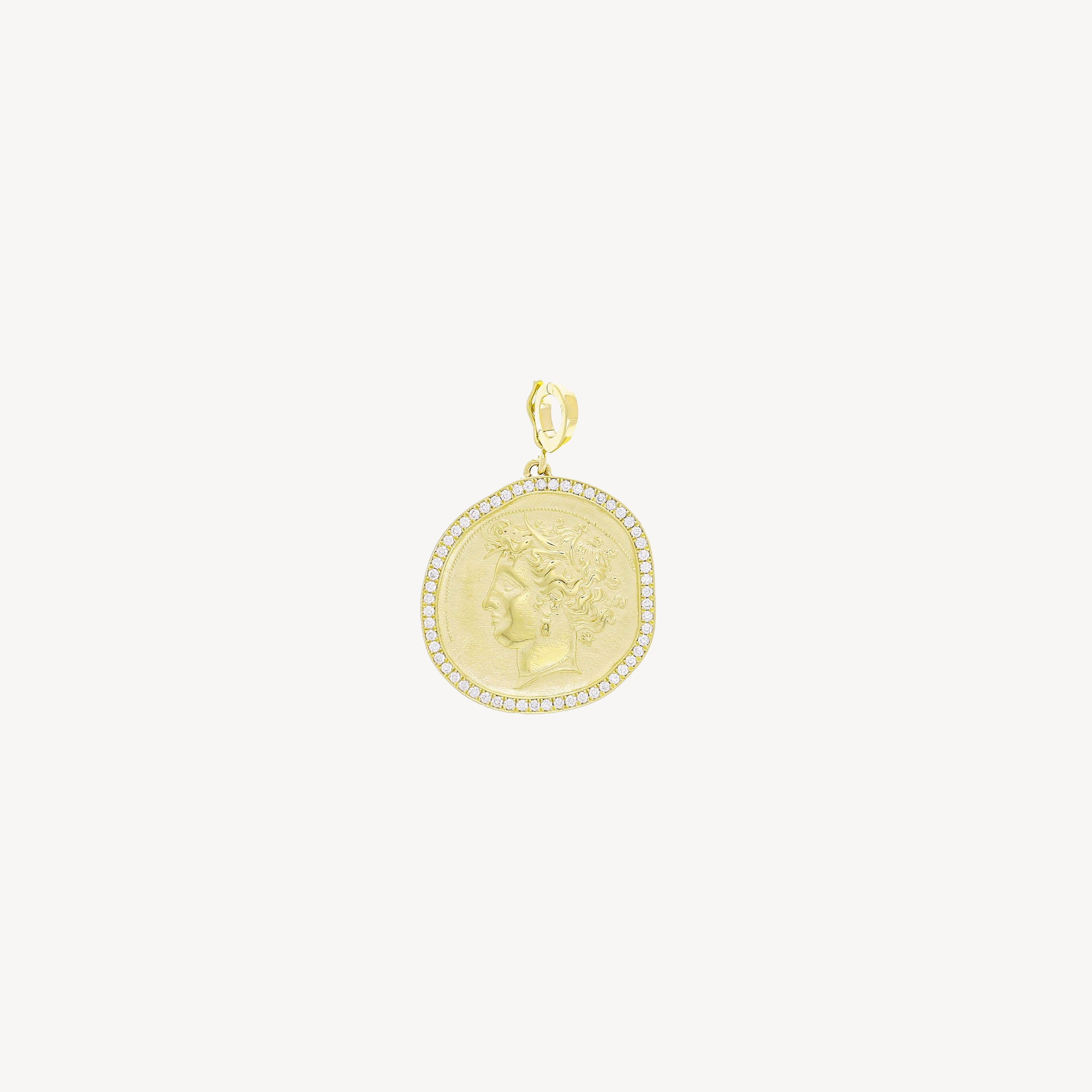 Charm Goddess Large Pave Coin
