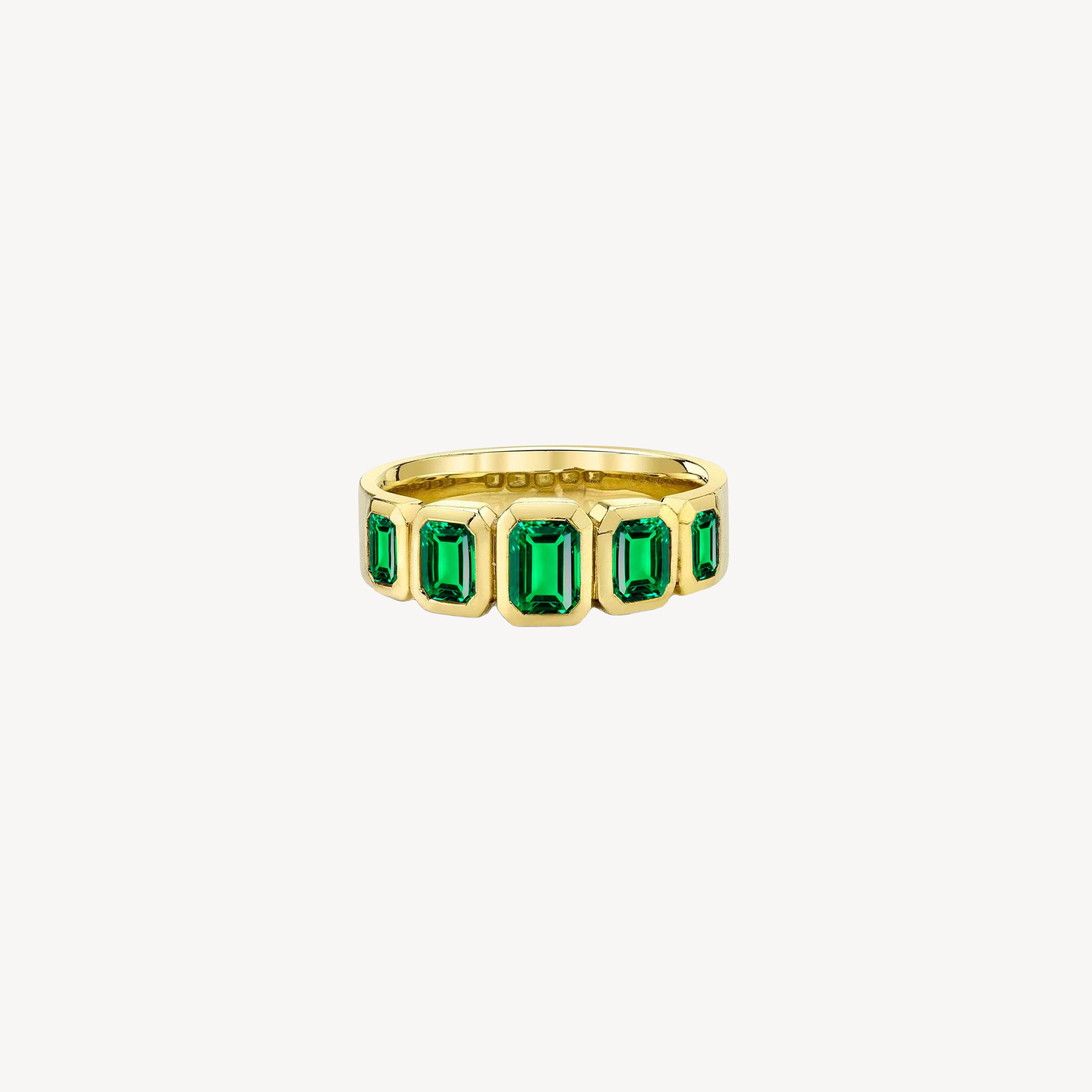 Graduated Emerald Cut Emerald Ring