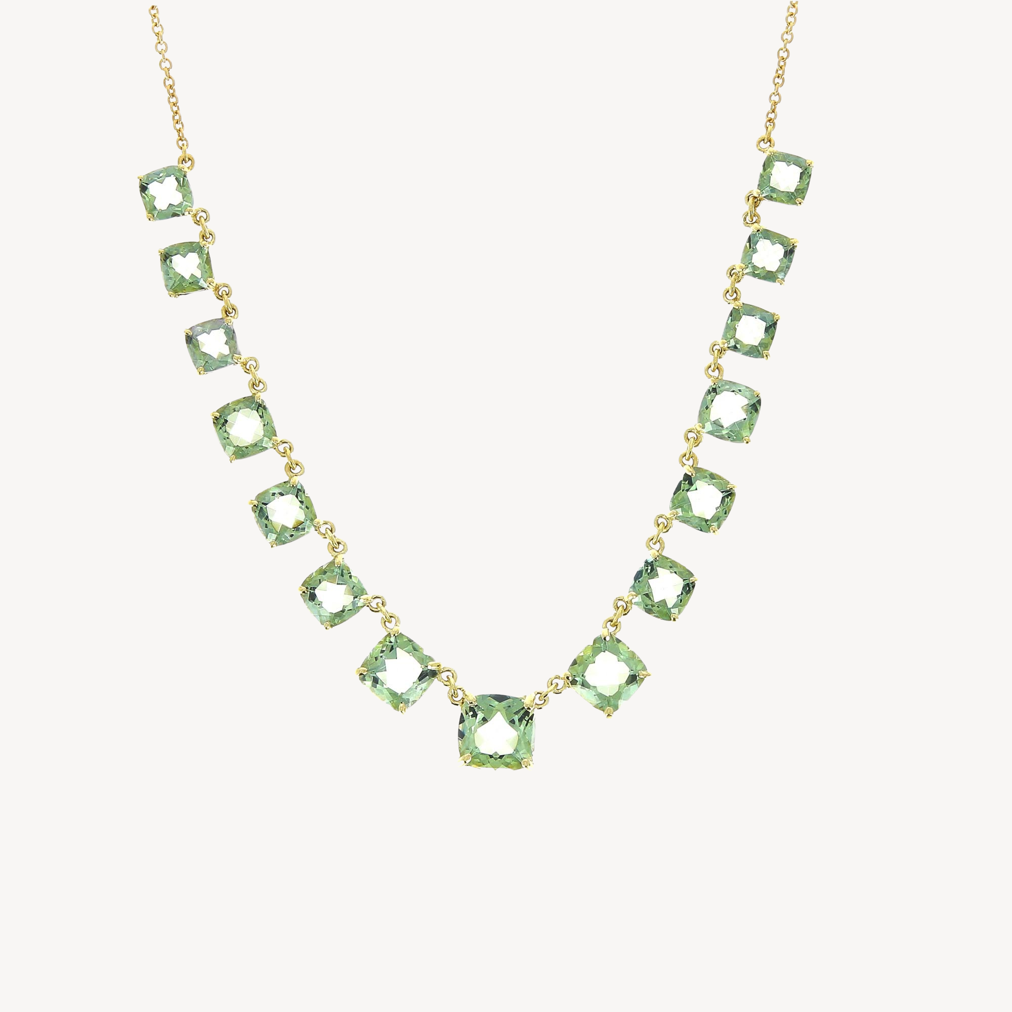 Green Topaz Graduated Necklace