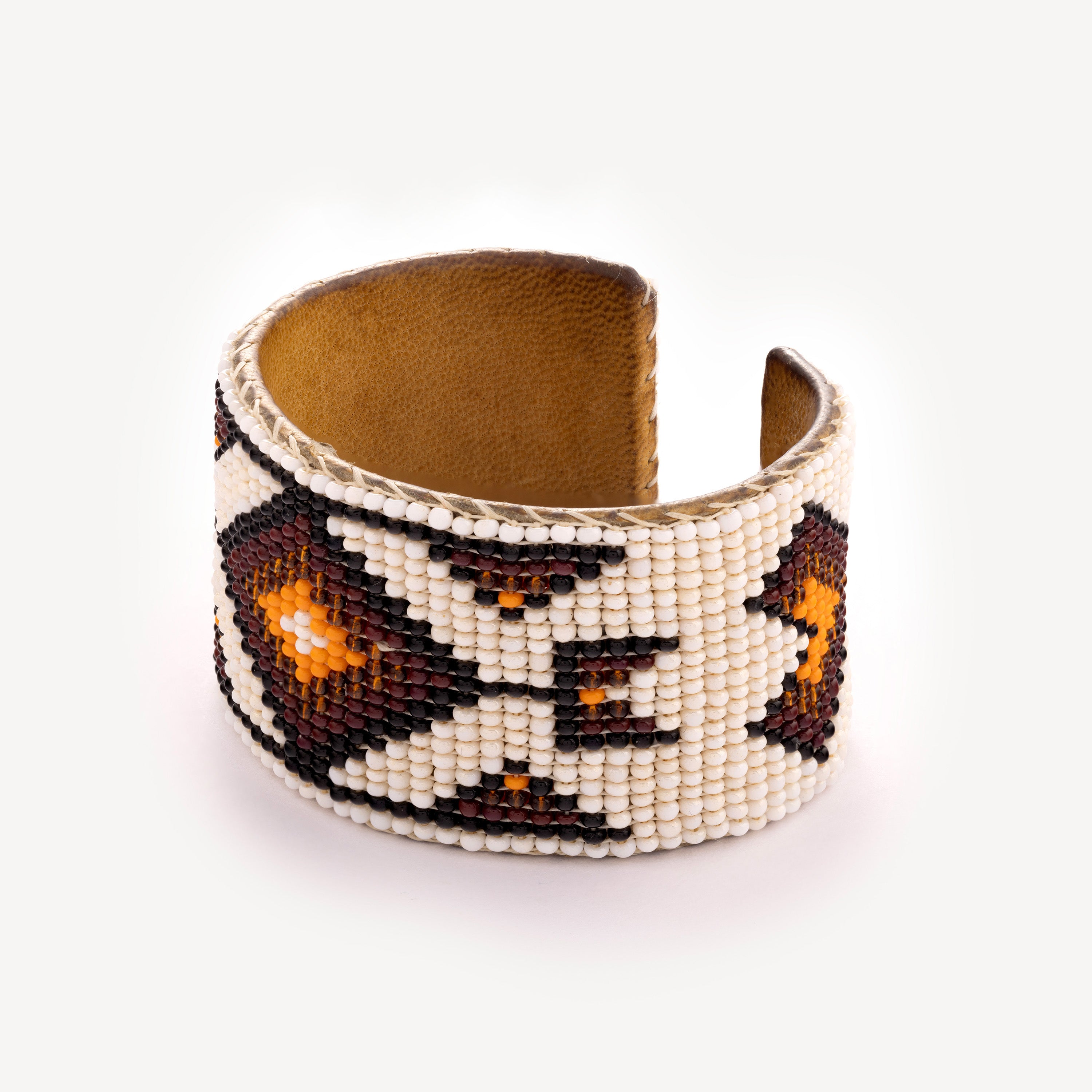Sioux Leather and Bead Bracelet