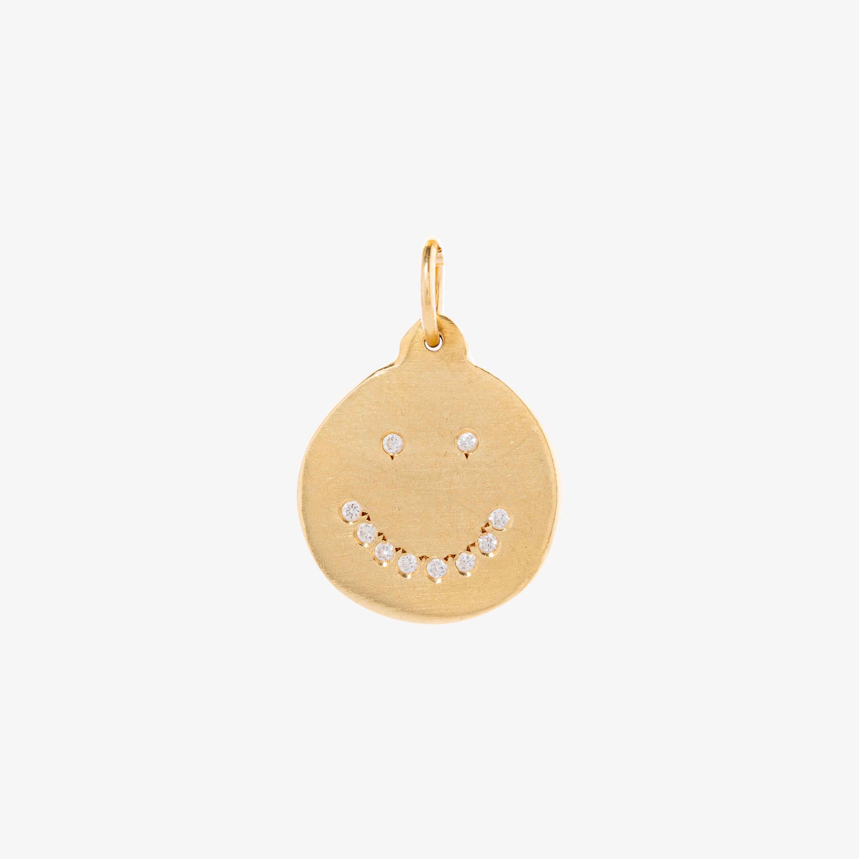 Smiley-Scheibenanhänger aus Gold und Diamant