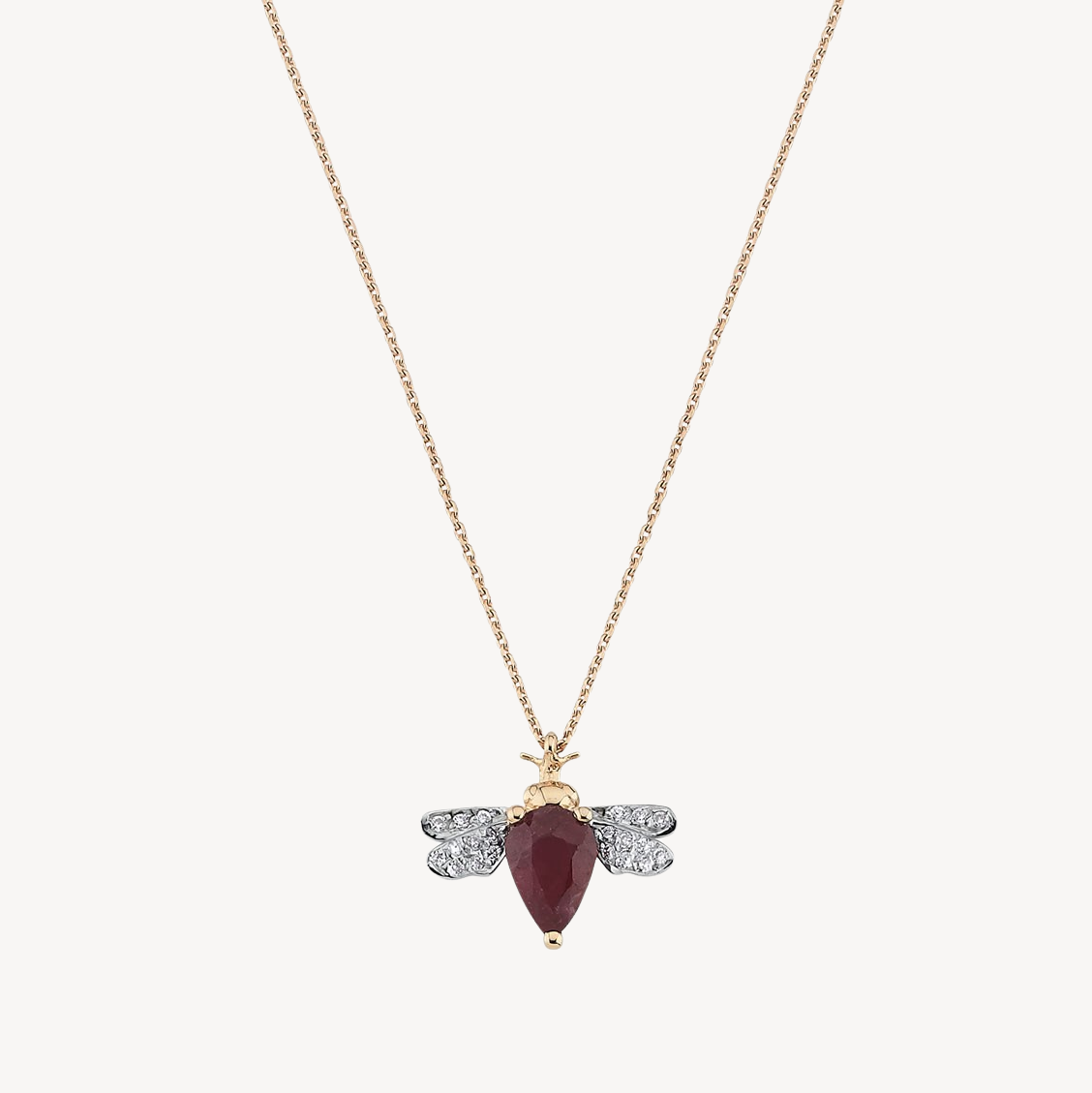 Ruby Bee Necklace