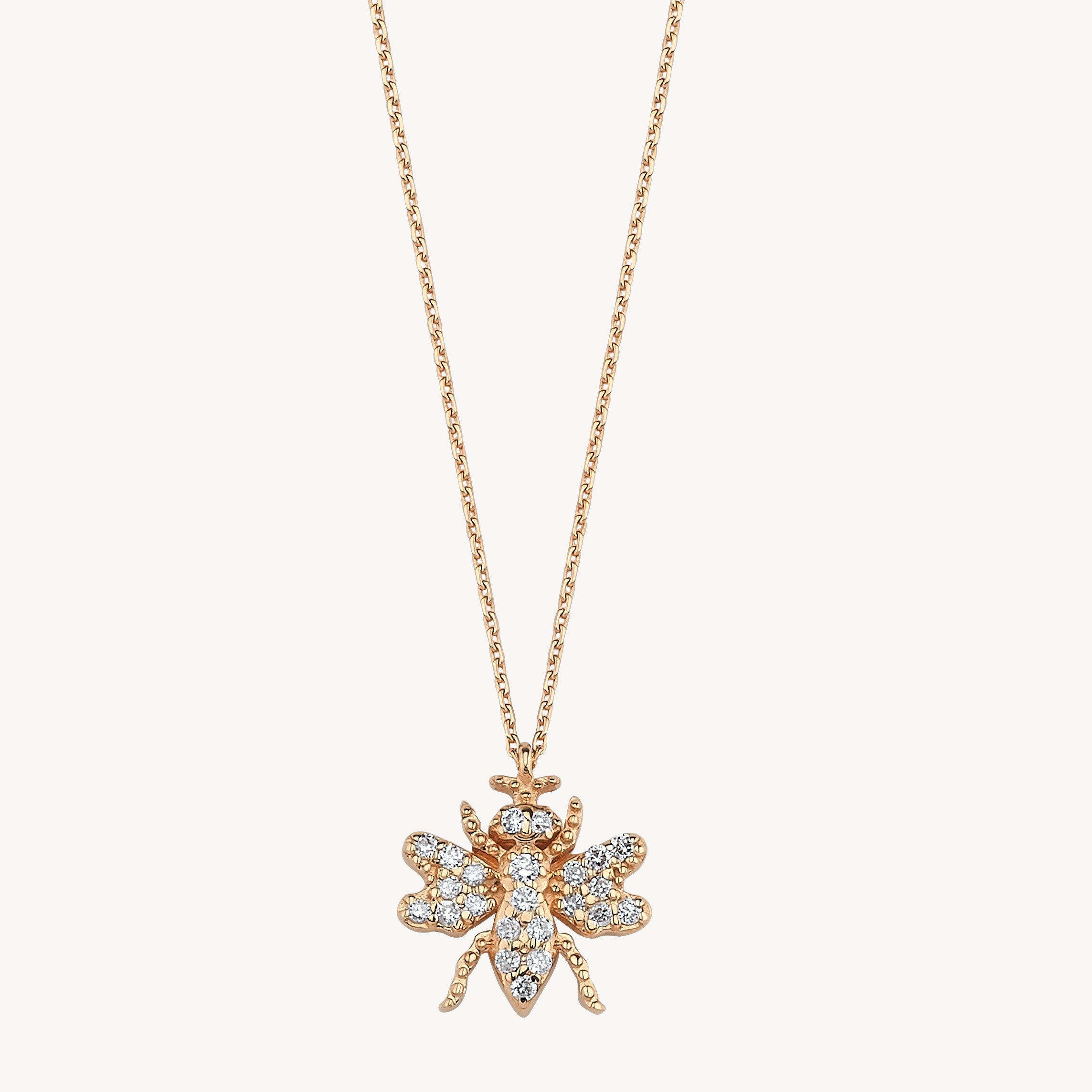 White Diamond Bee Necklace