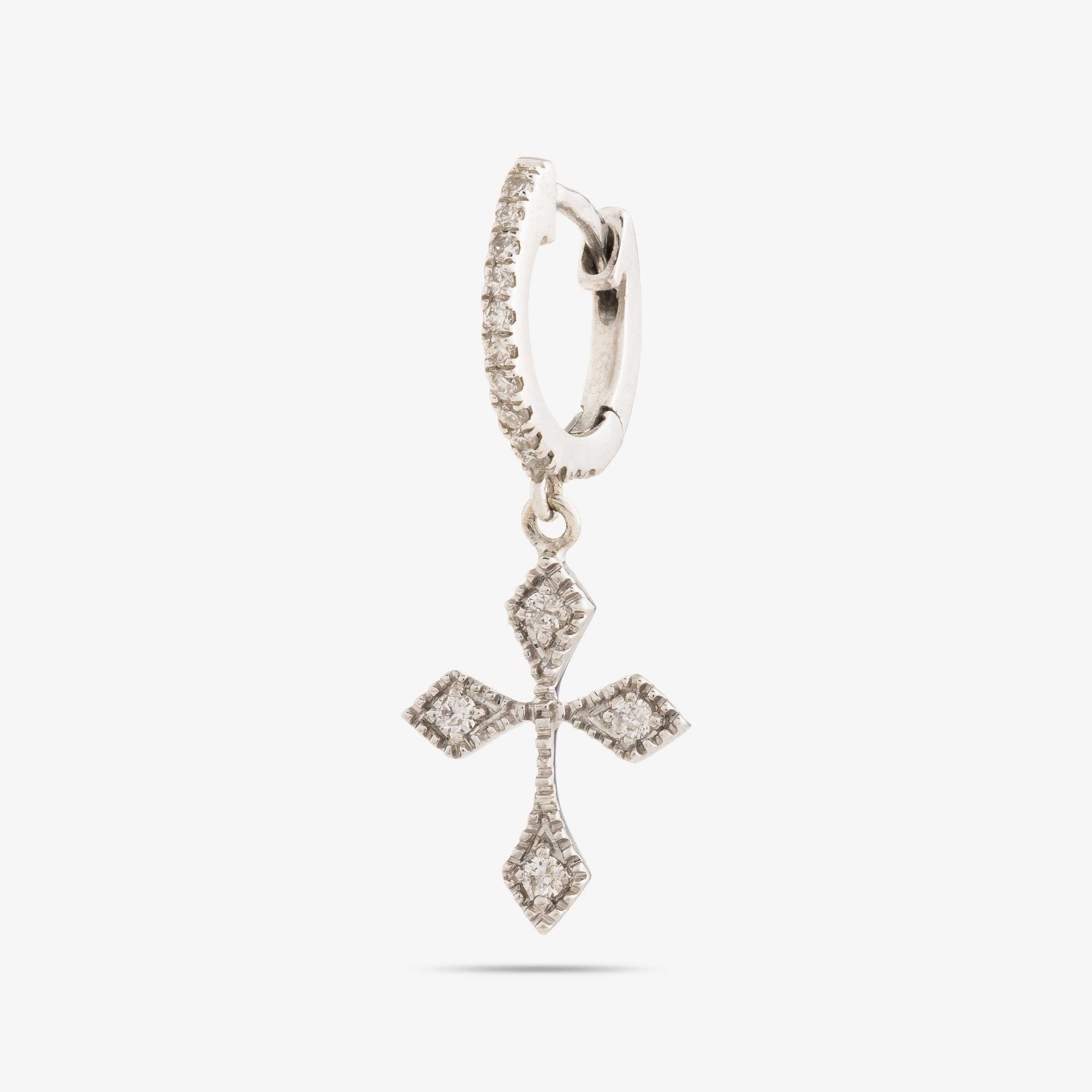 Créole Baby Cross Diamants Or Blanc