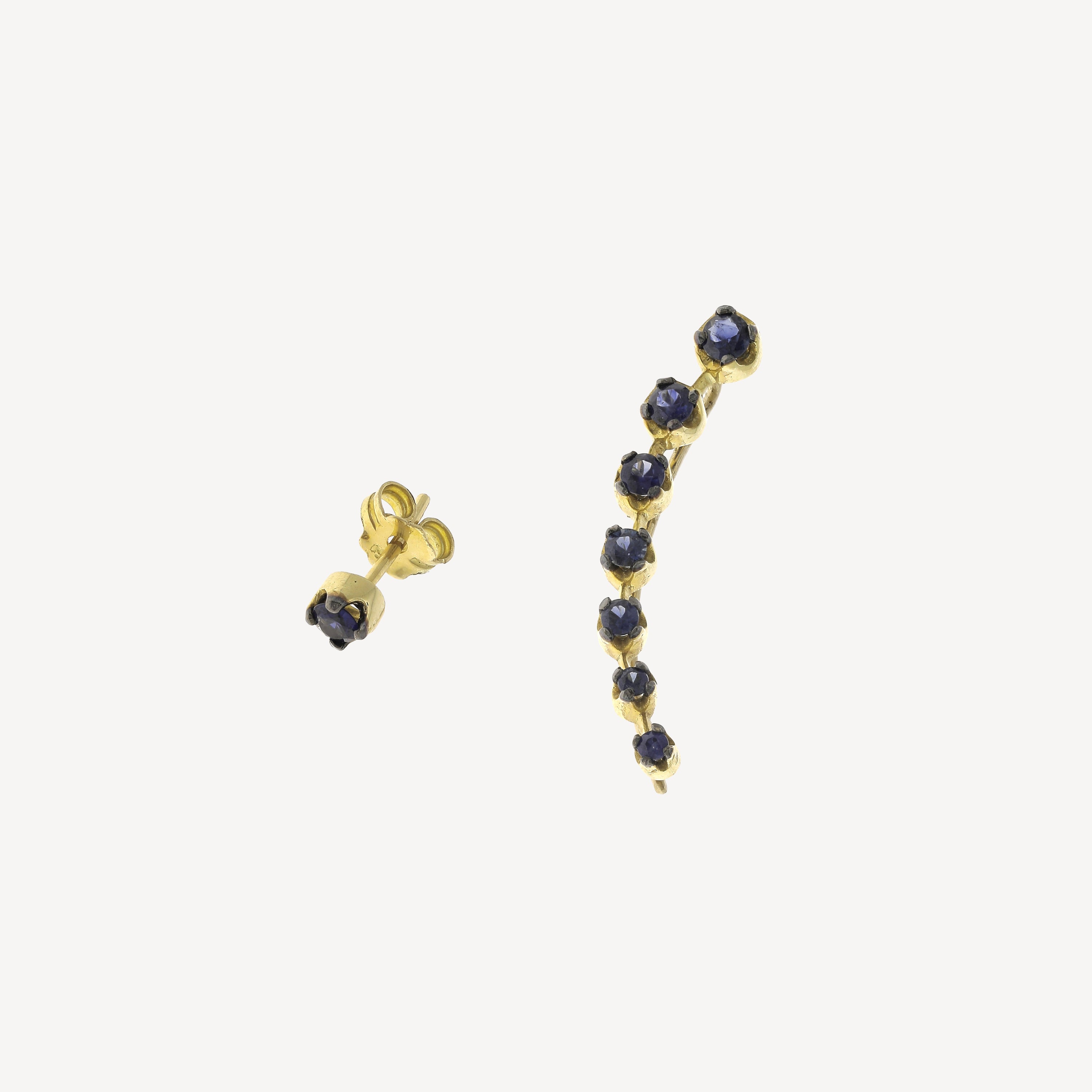 Boucles d'oreilles Saphirs Bleus