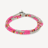 Komodo Triple Wrap Armband Hot Pink Pattern