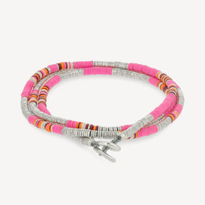 Komodo Triple Wrap Armband Hot Pink Pattern