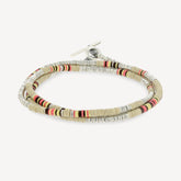 Komodo Dreifach-Wickelarmband, hellbraunes Muster