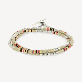 Komodo Dreifach-Wickelarmband, hellbraunes Muster