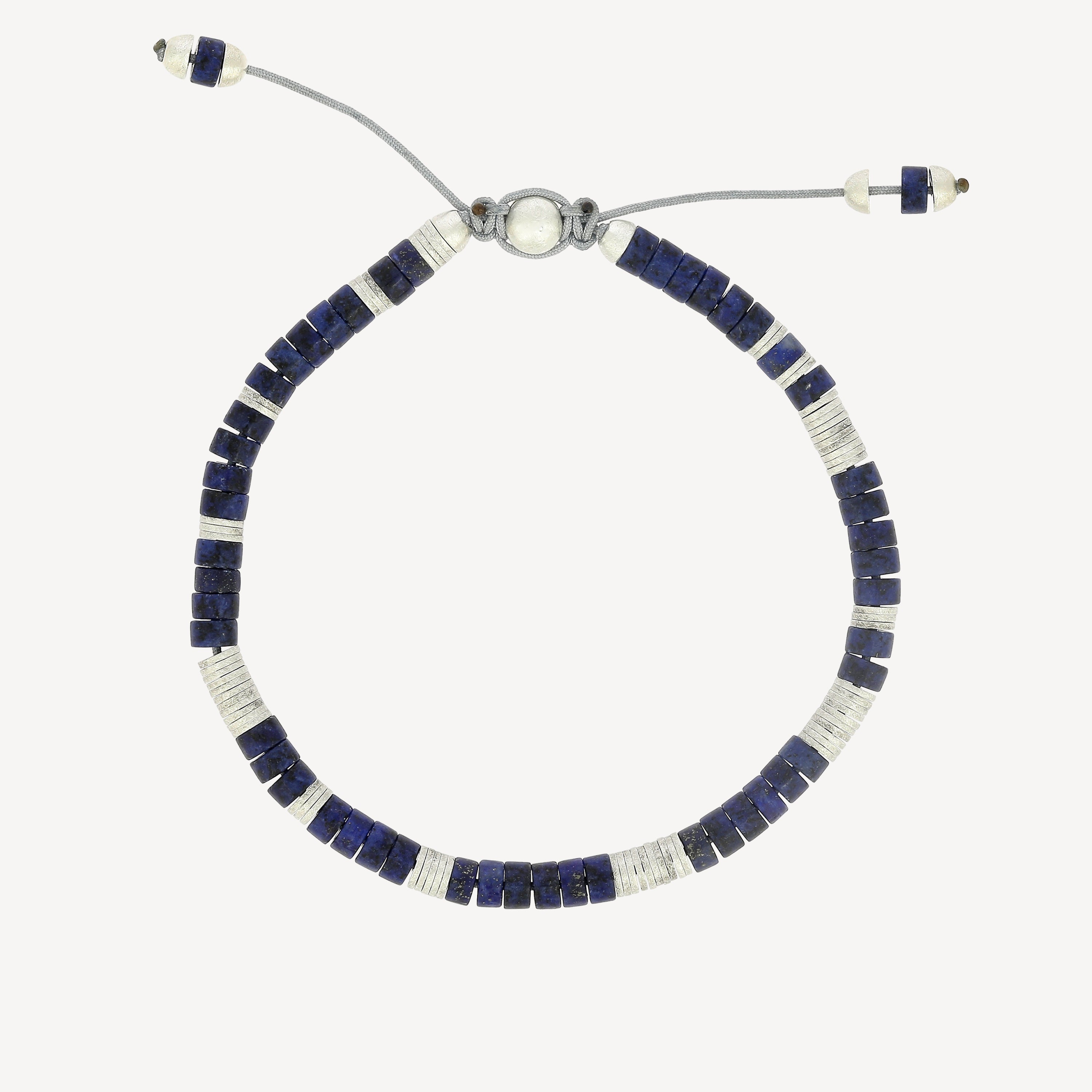 Lazuli Bracelet Silver Lapis Gemstone - M Cohen by Maor - Bracelets avec perles - Mad Lords ...