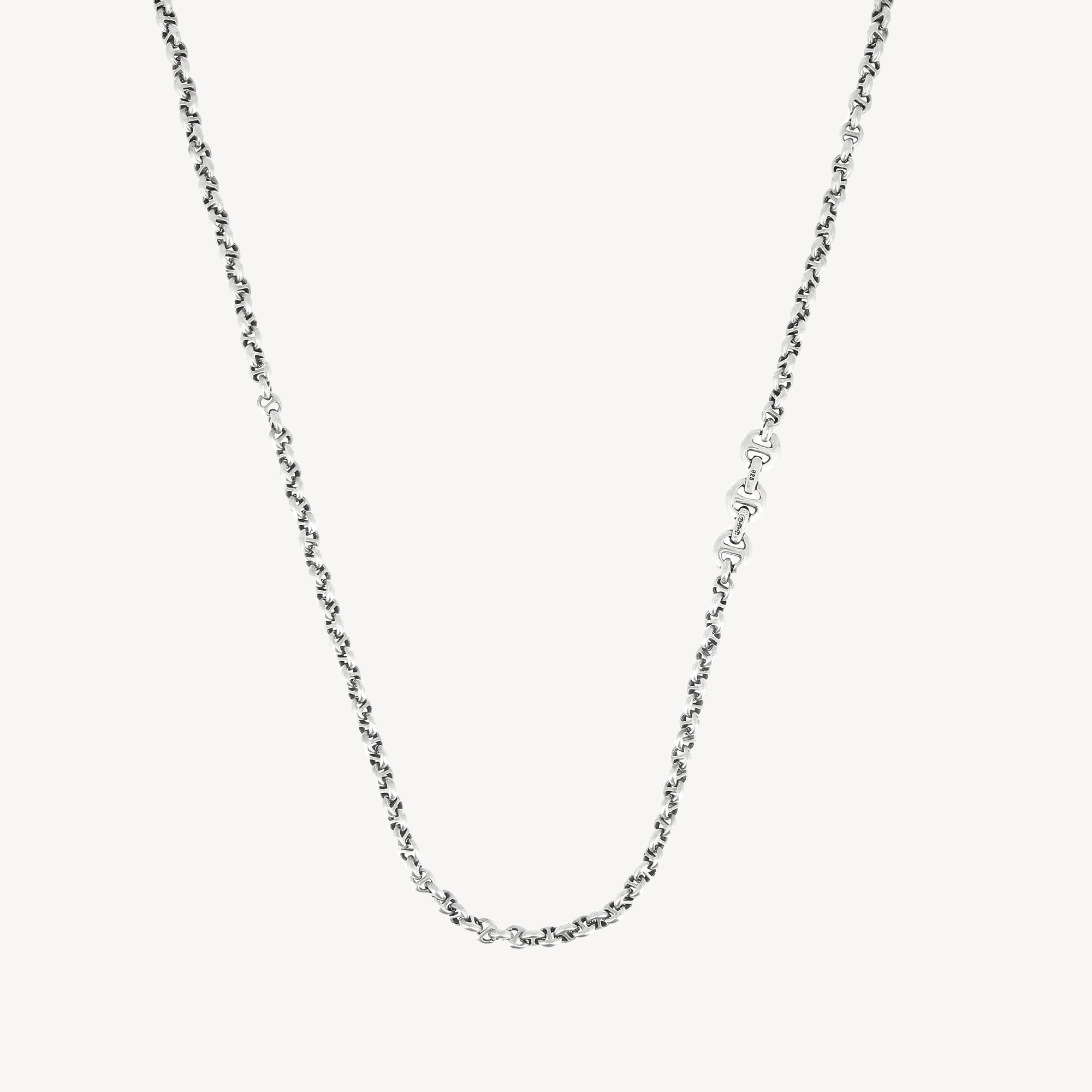 5mm Link Necklace with White Diamonds