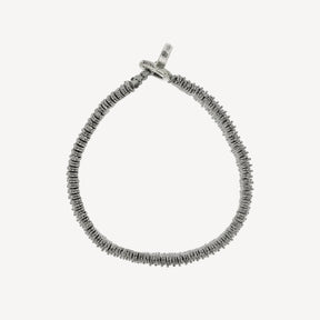 Bracelet Code-Barres en Argent Vieilli