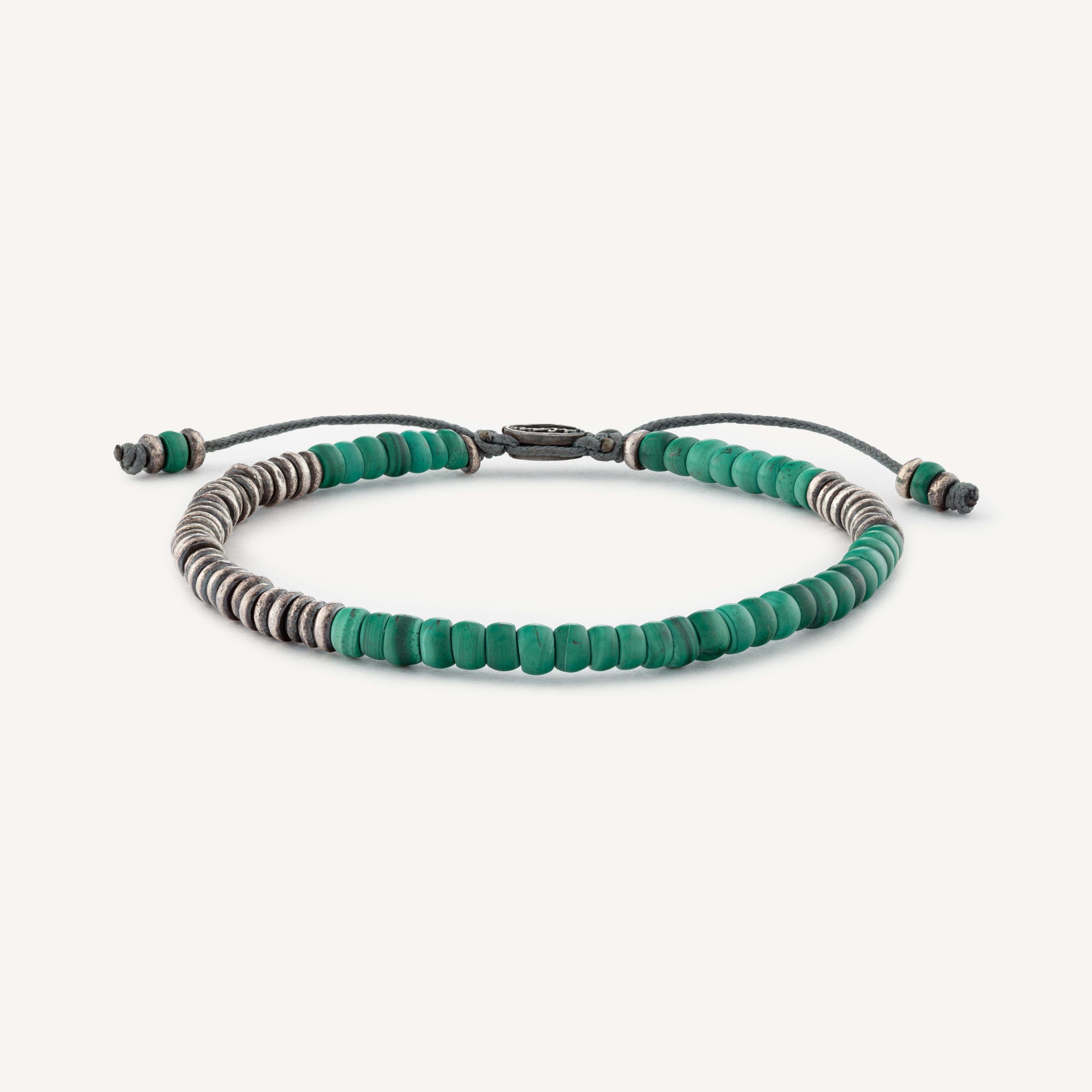 Bracelet Round Table Stacked Malachite