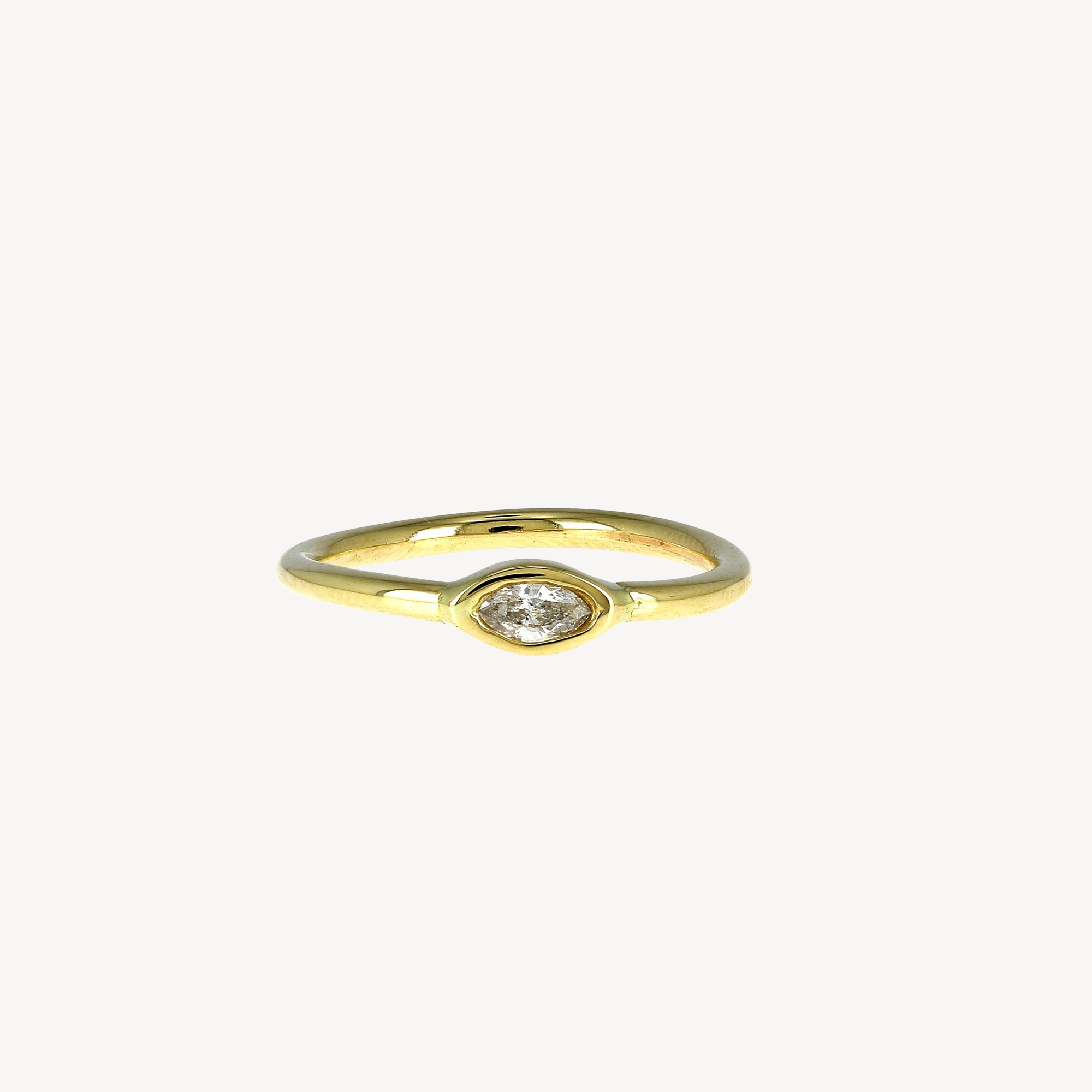 Marquise Diamond Waif Yellow Gold Ring