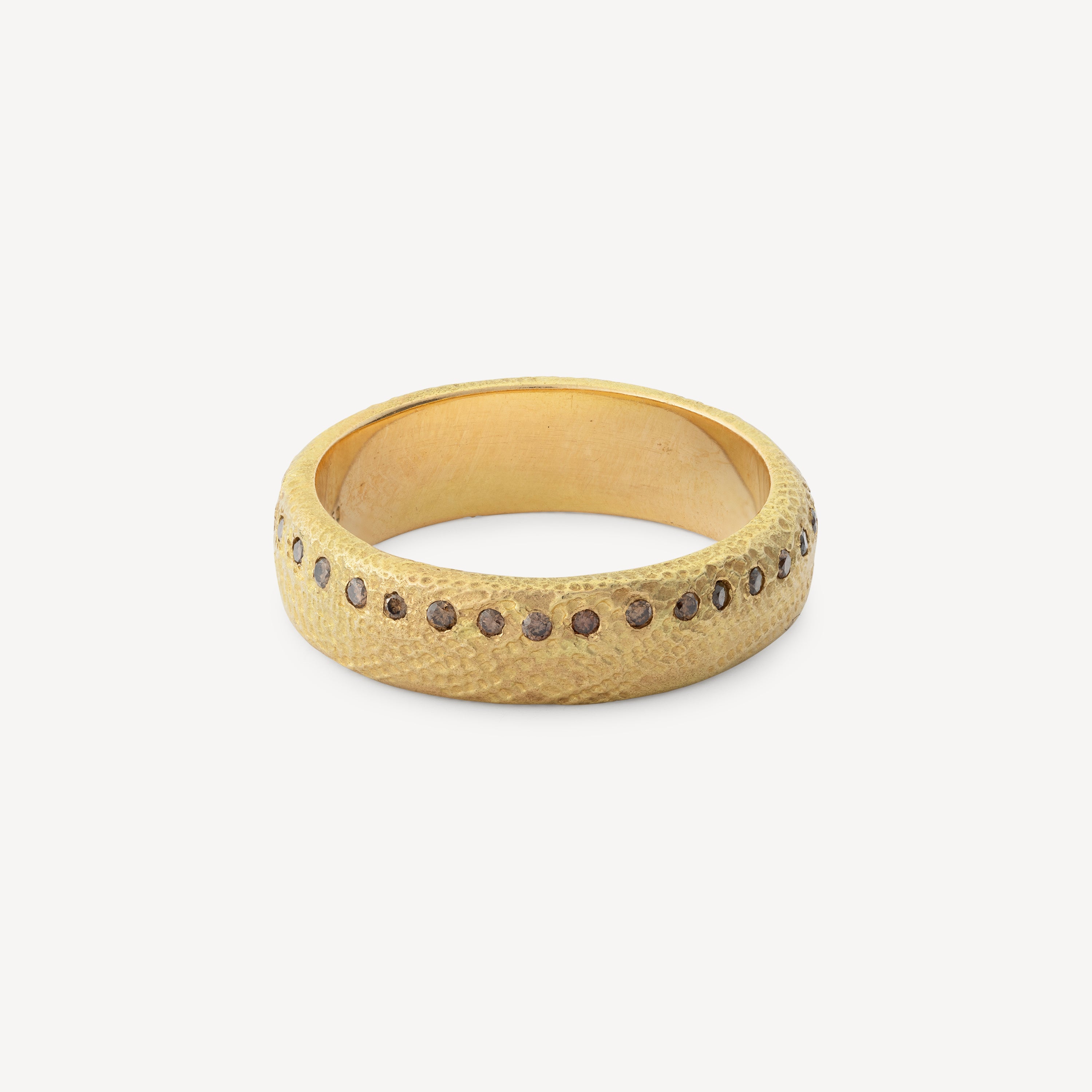 Mezuza-Ring mit braunem Diamant