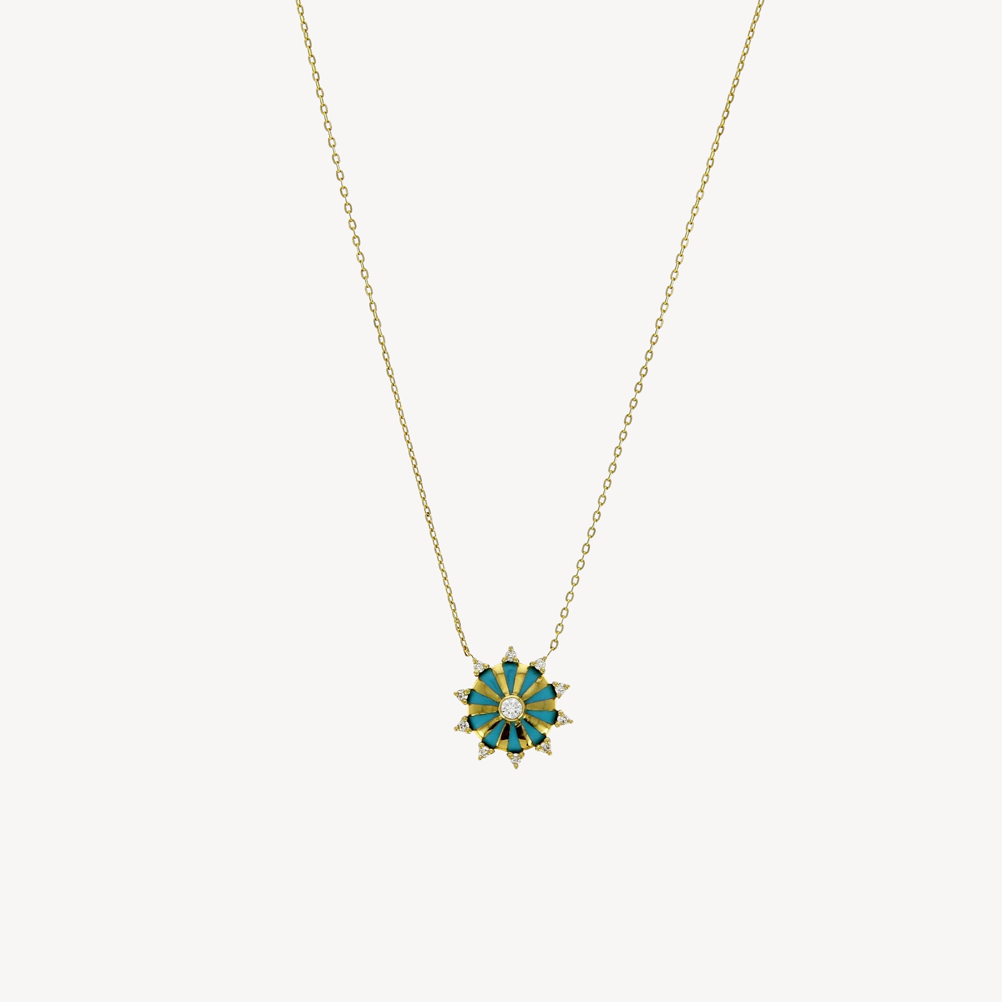 Mini Mila Sun Turquoise Enamel Necklace