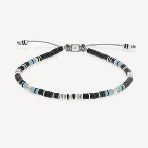 Mini-Rizon-Armband mit schwarzen Musterperlen