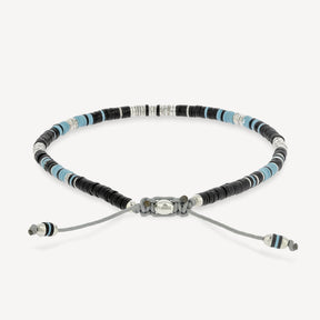 Mini-Rizon-Armband mit schwarzen Musterperlen