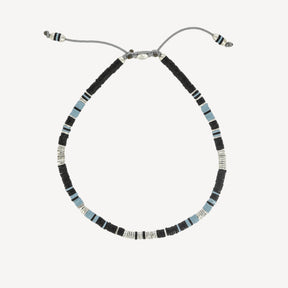 Mini-Rizon-Armband mit schwarzen Musterperlen