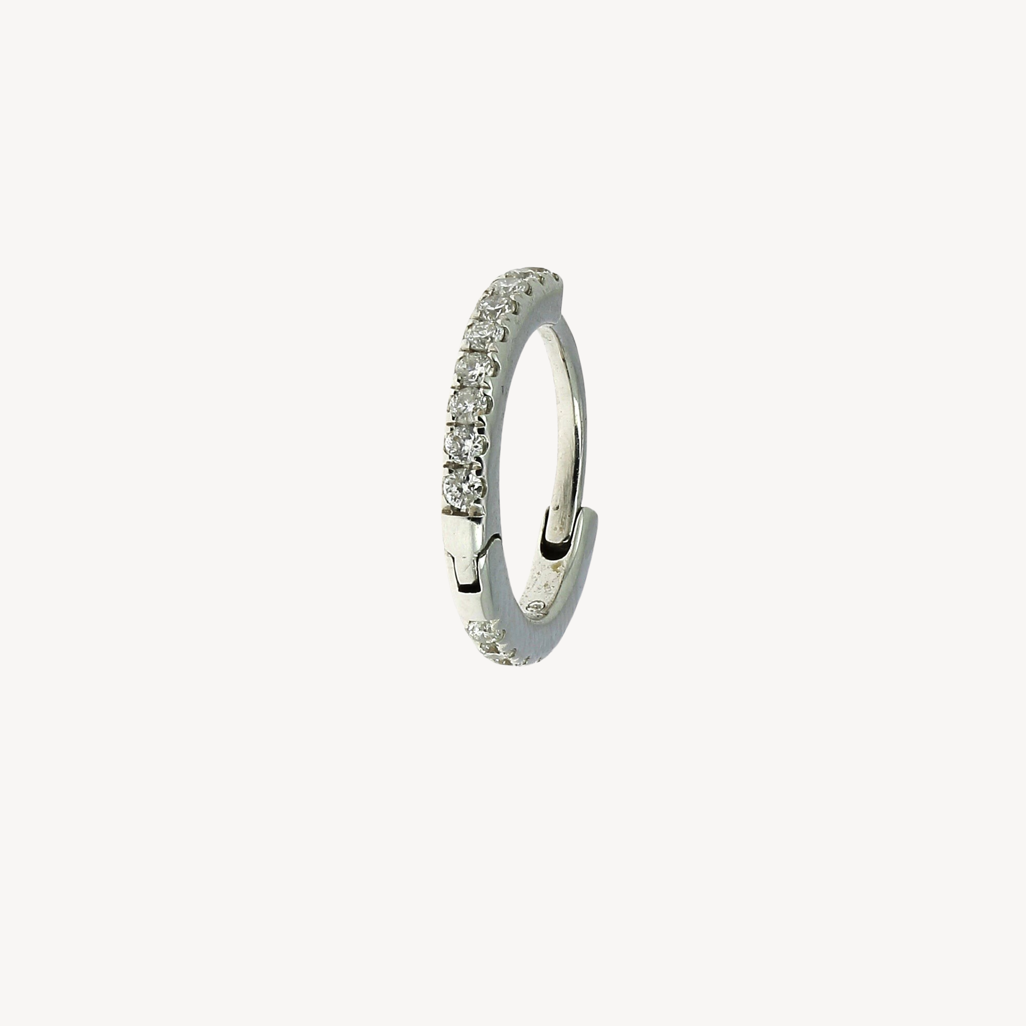 8mm Full Pavé White Gold Hoop