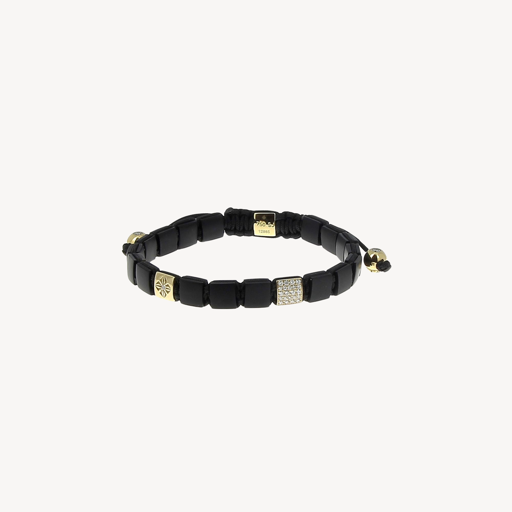 Onyx and Yellow Gold Bracelet