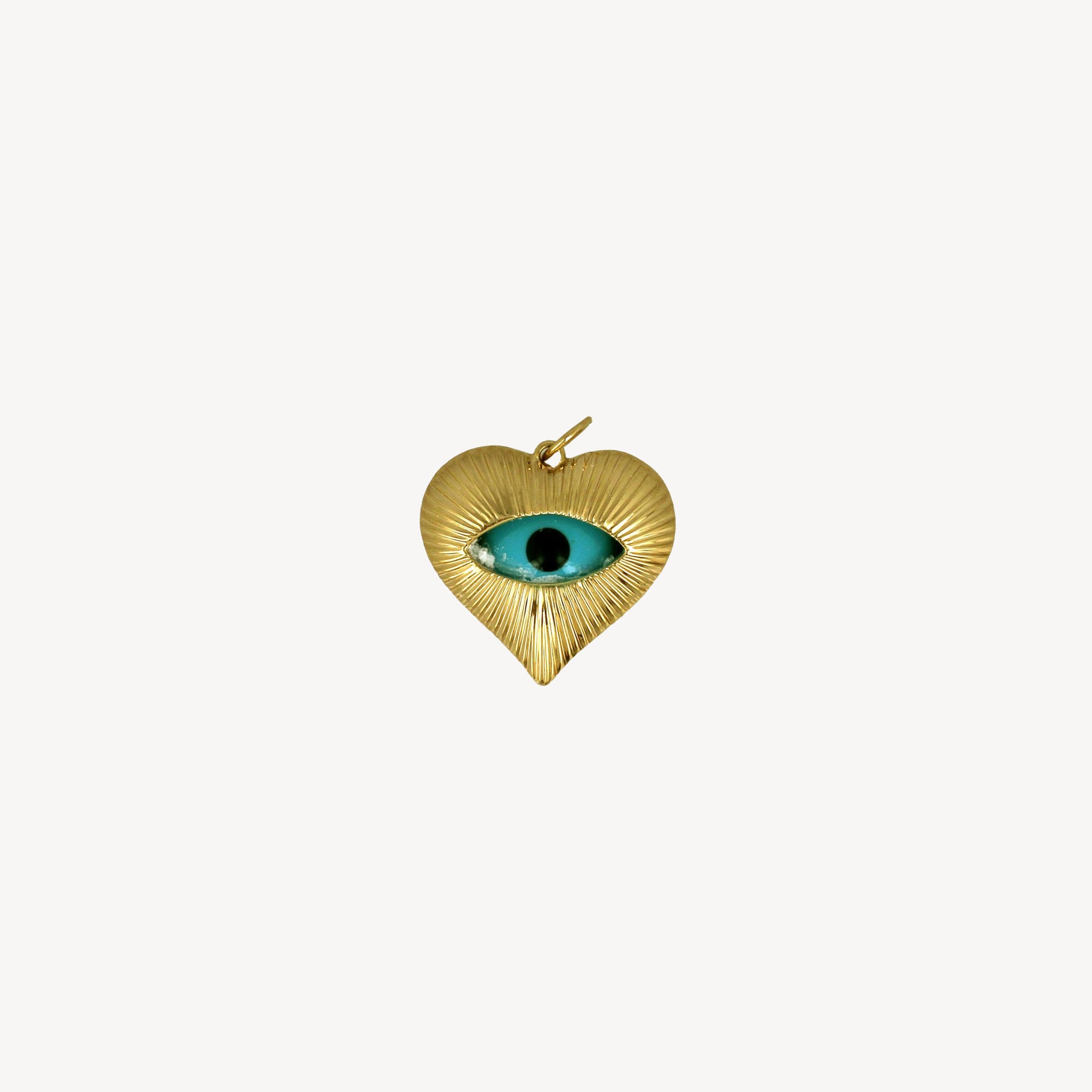 Charm Open Turquoise Eye Heart