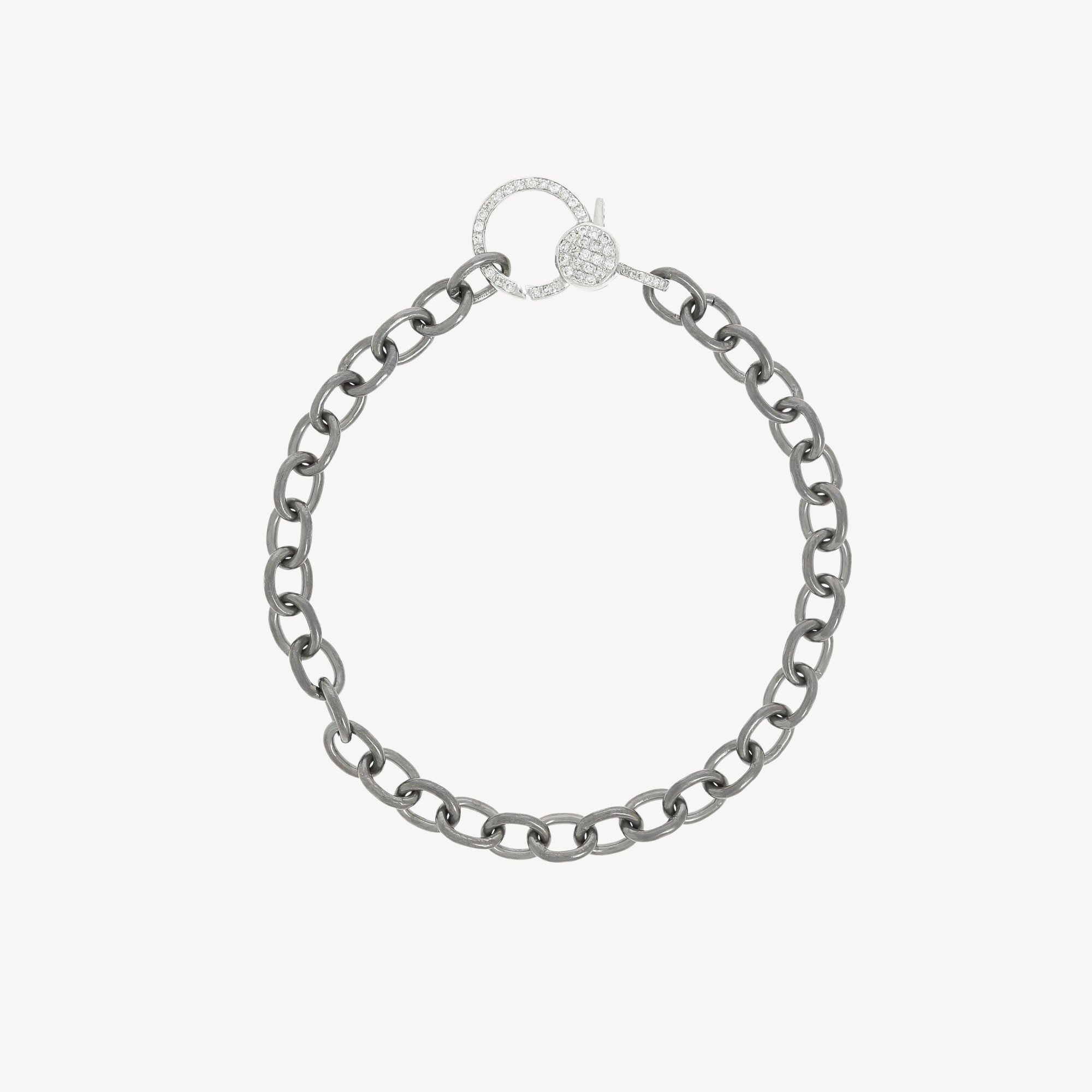 Oval Chain Bracelet with Yellow Clasp