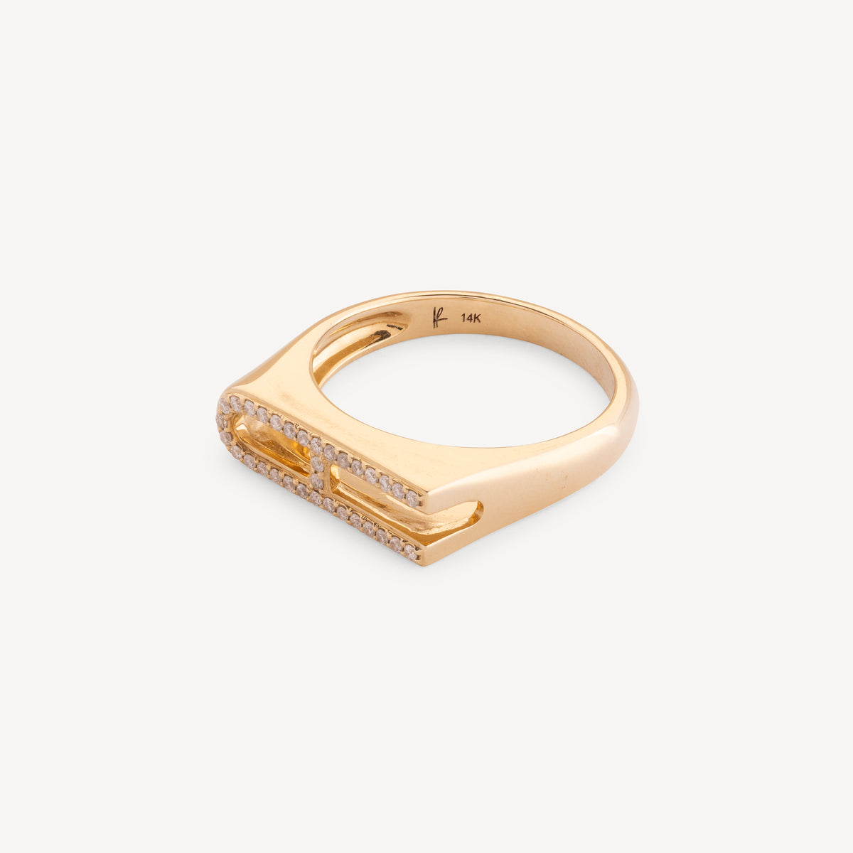 Pave Initial Letter A Ring
