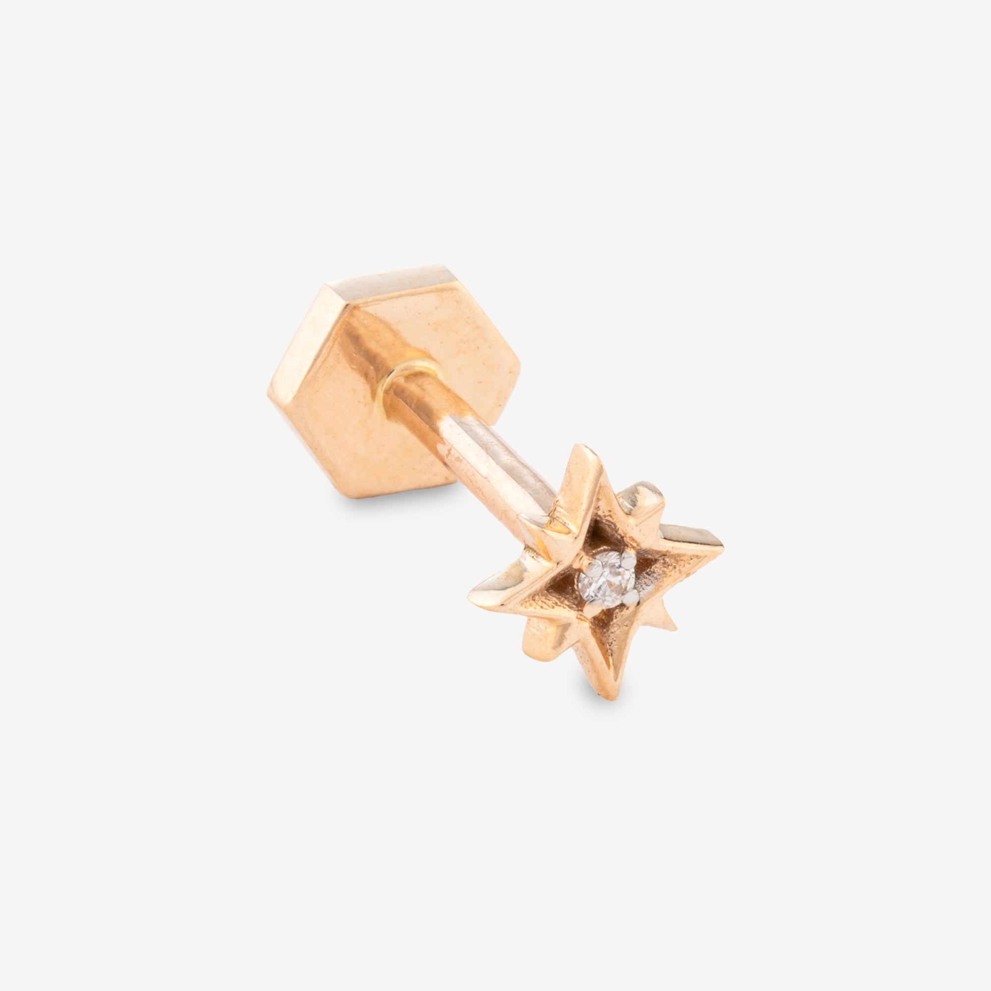 Piercing 8mm Baby Starlet Diamant Or Rose