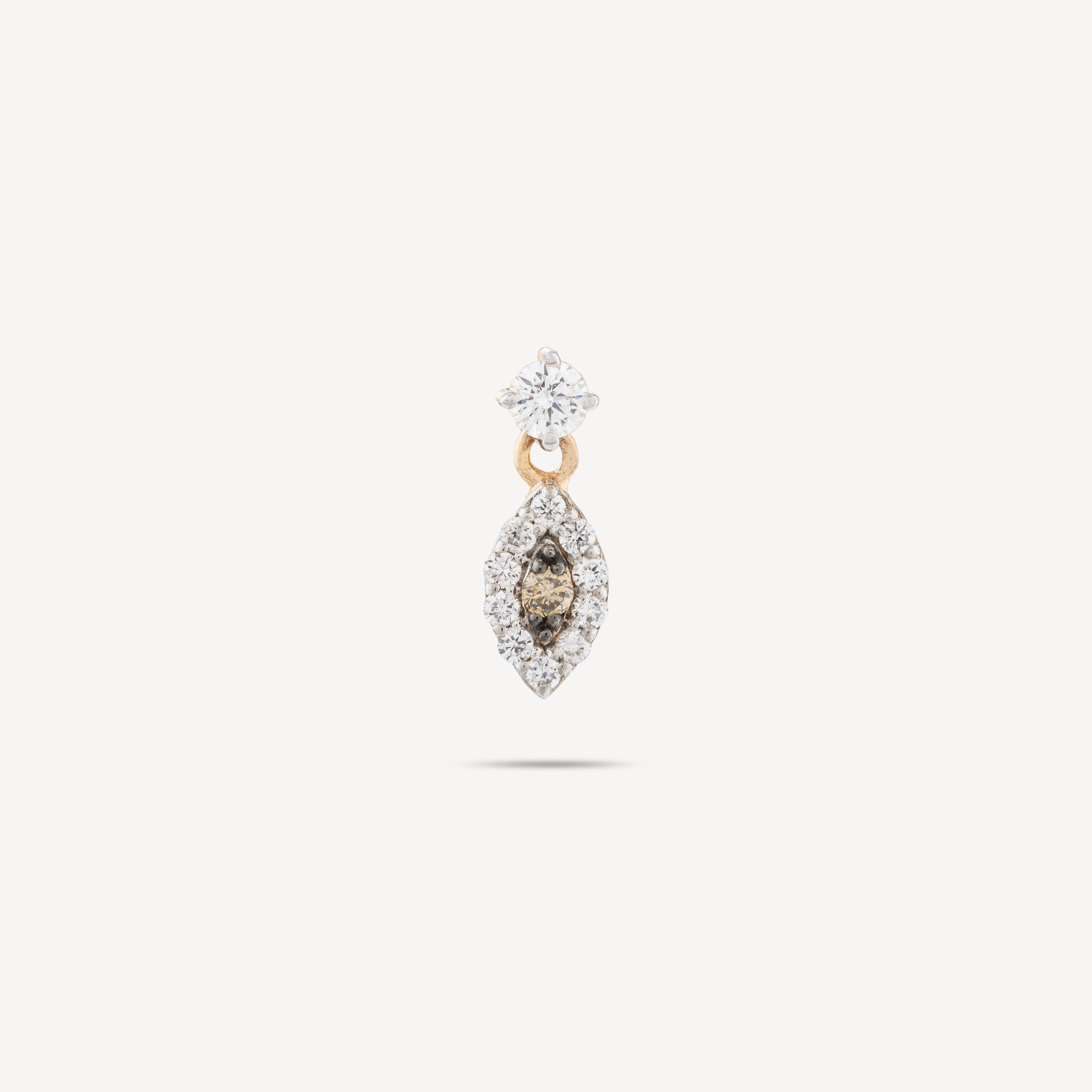 Piercing-Auge, 8 mm, baumelnd, Diamanten, Roségold