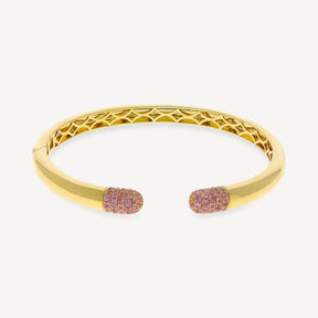 Bracelet Pink Sapphire Gold Tube