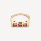 Rosafarbener Turmalin-Doppel-Baguette-Ring
