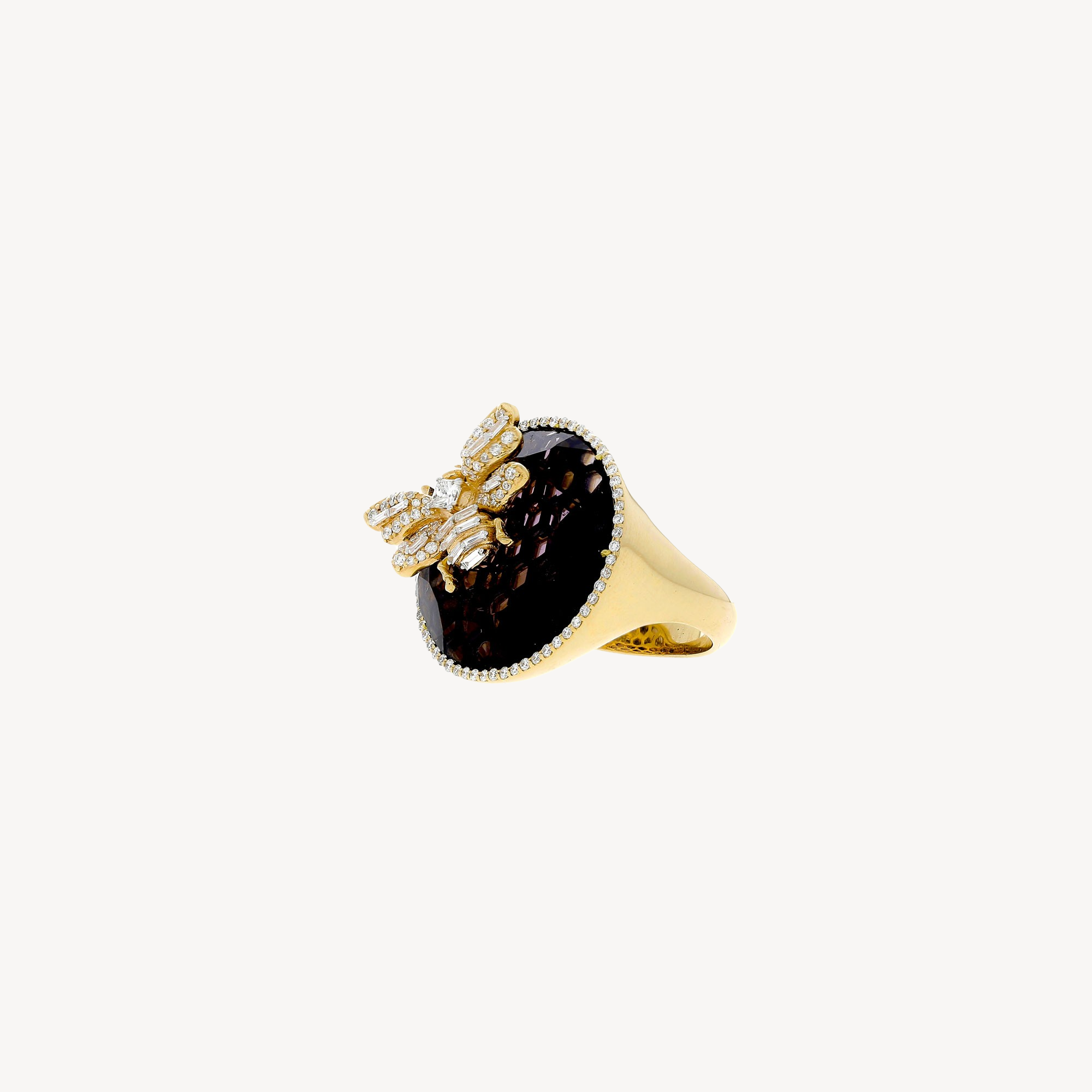 Queen Bee Amethyst Diamond Ring Rose Gold