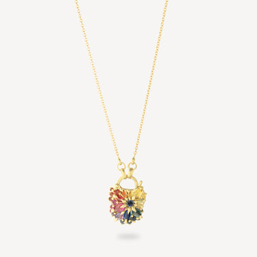 Fantasy Rainbow Padlock Necklace