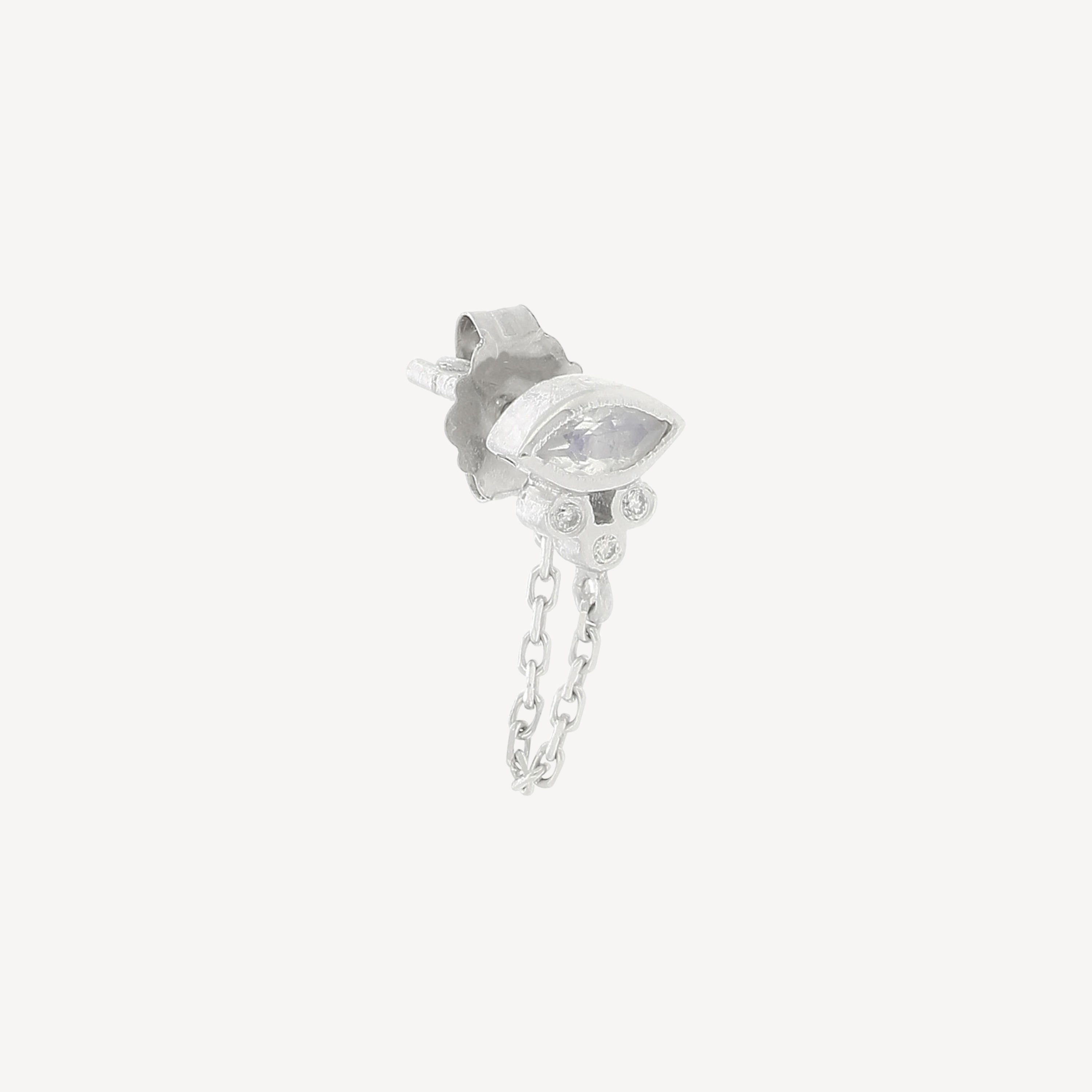Boucle d'oreille Moonstone Marquise Single Chain