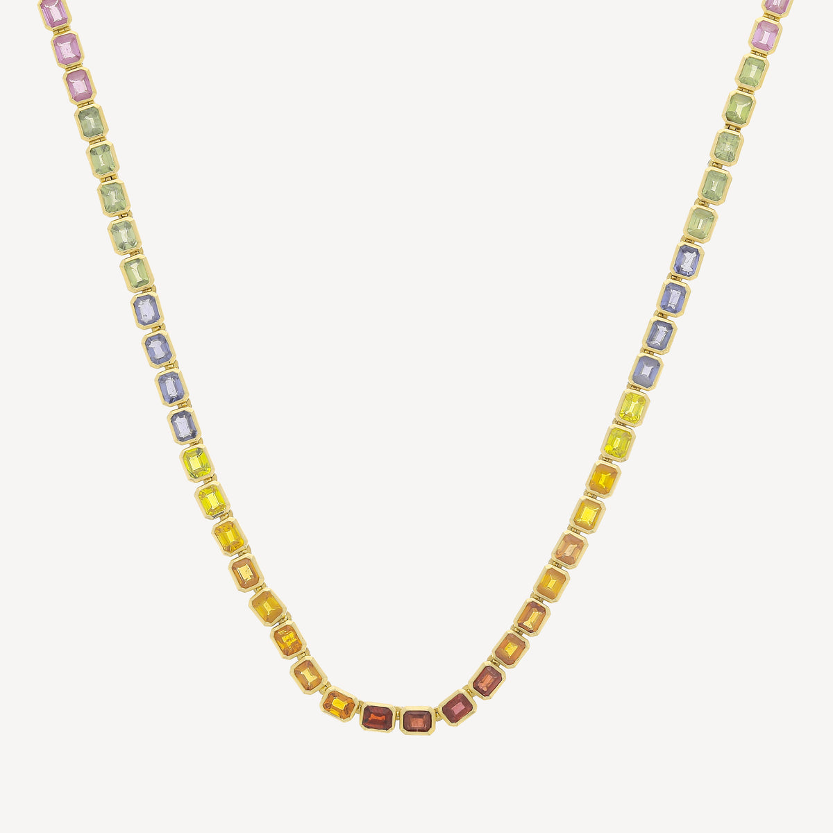 Mehrfarbige Saphir-Fluss-Halskette