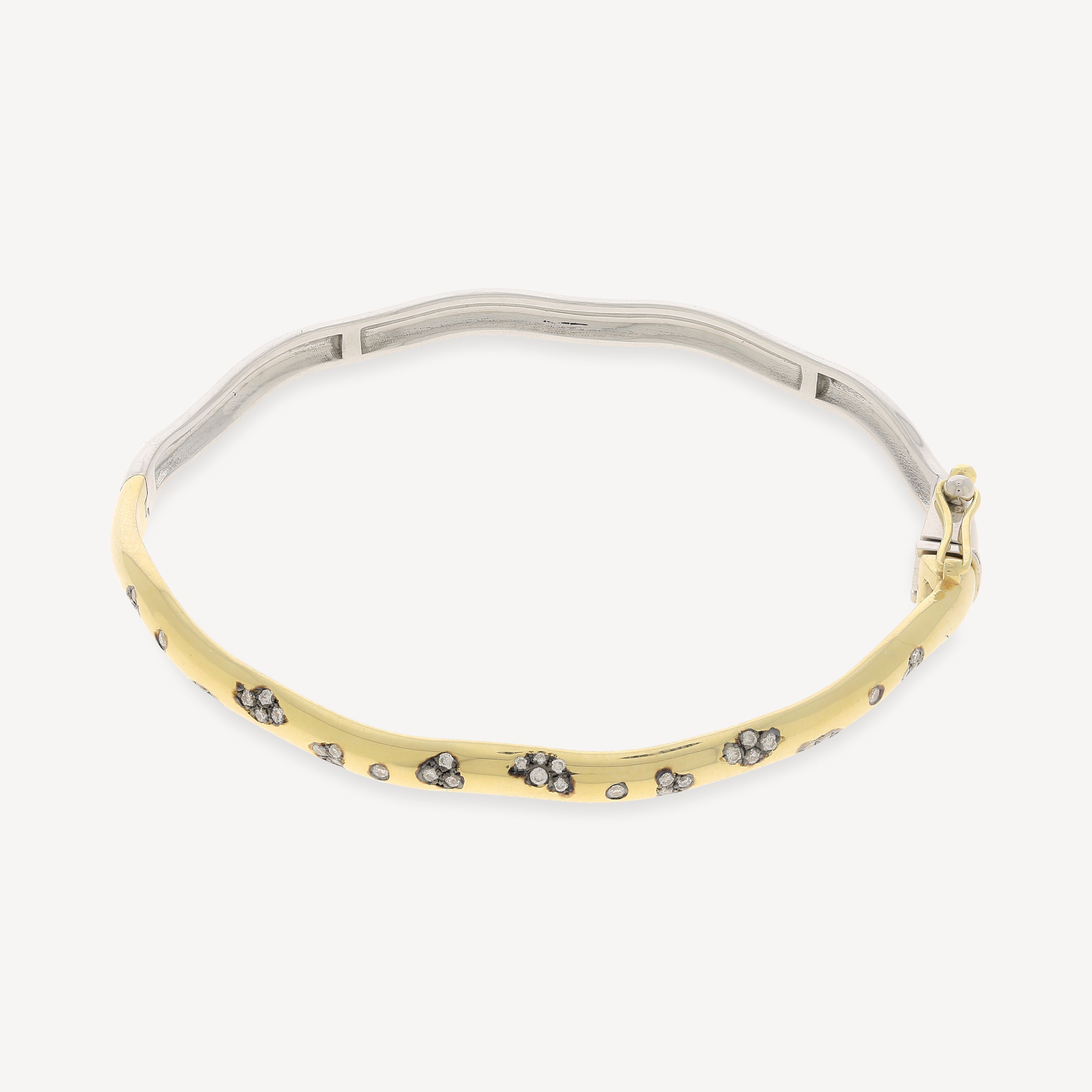 Rebellion 2 Tone Bracelet with Partial Diamonds