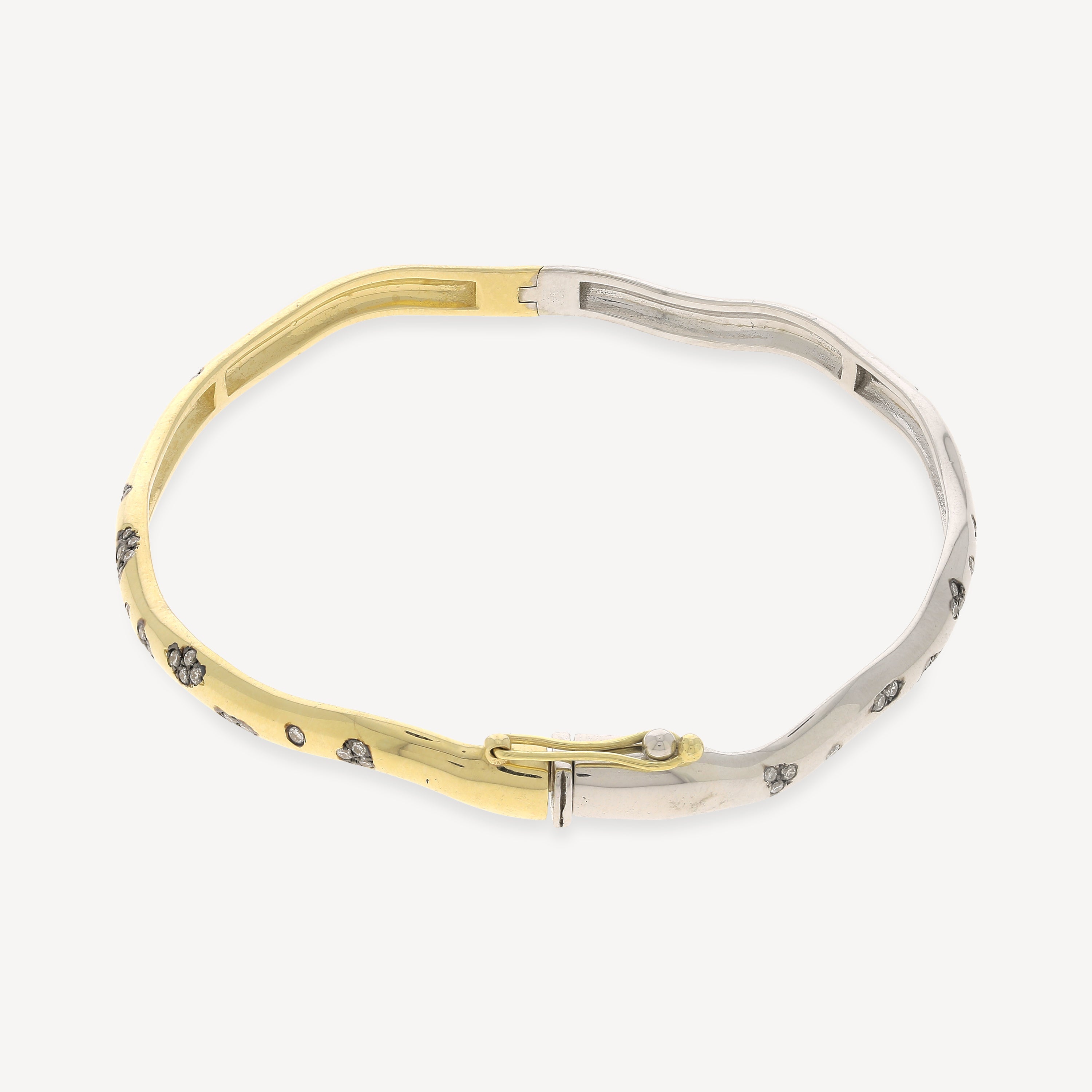 Rebellion 2 Tone Bracelet with Partial Diamonds