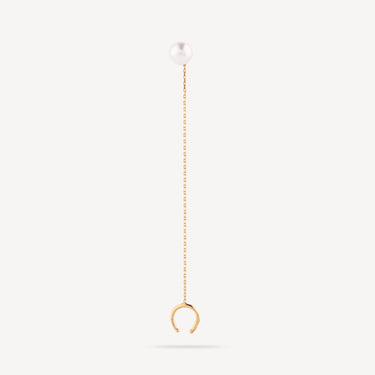 Boucle d'oreille chaînette avec perle