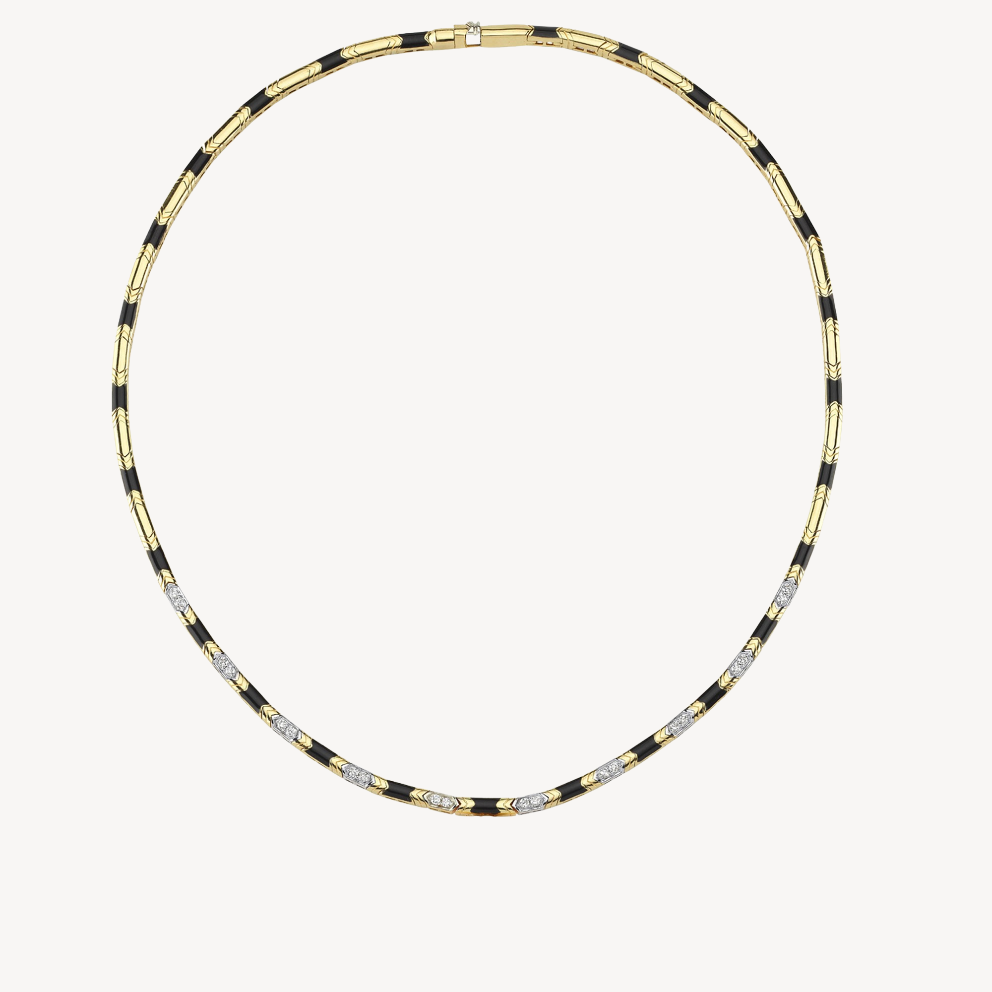 Reflection-Halskette mit schwarzem Emaille-Diamant