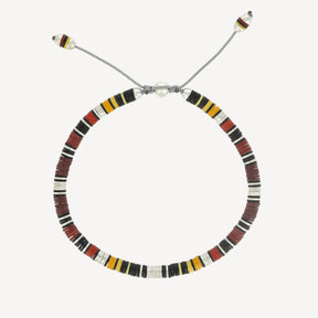Rizon Burgundy Pattern Beads with Silver Discs