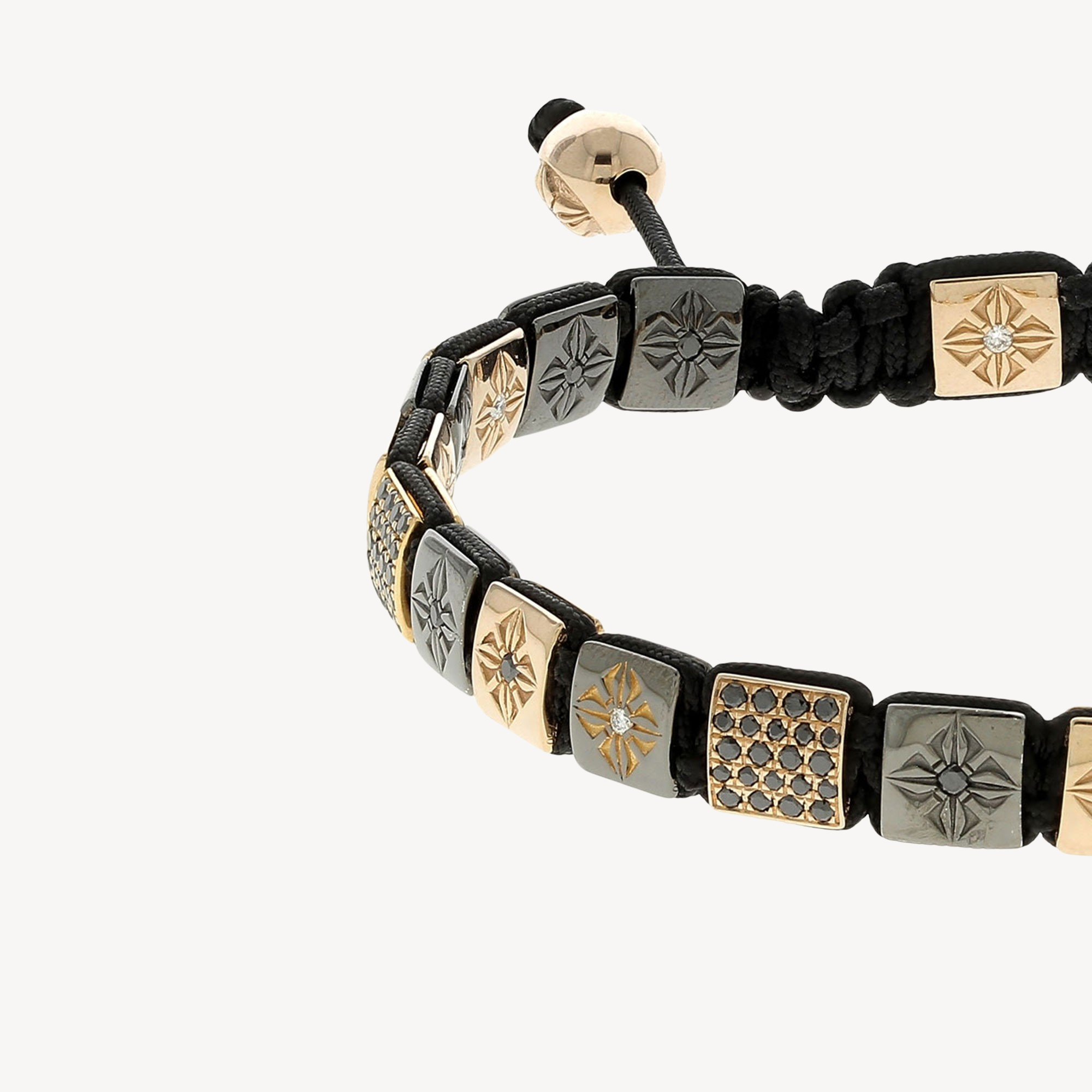 Armband aus Roségold mit weißen und schwarzen Diamanten