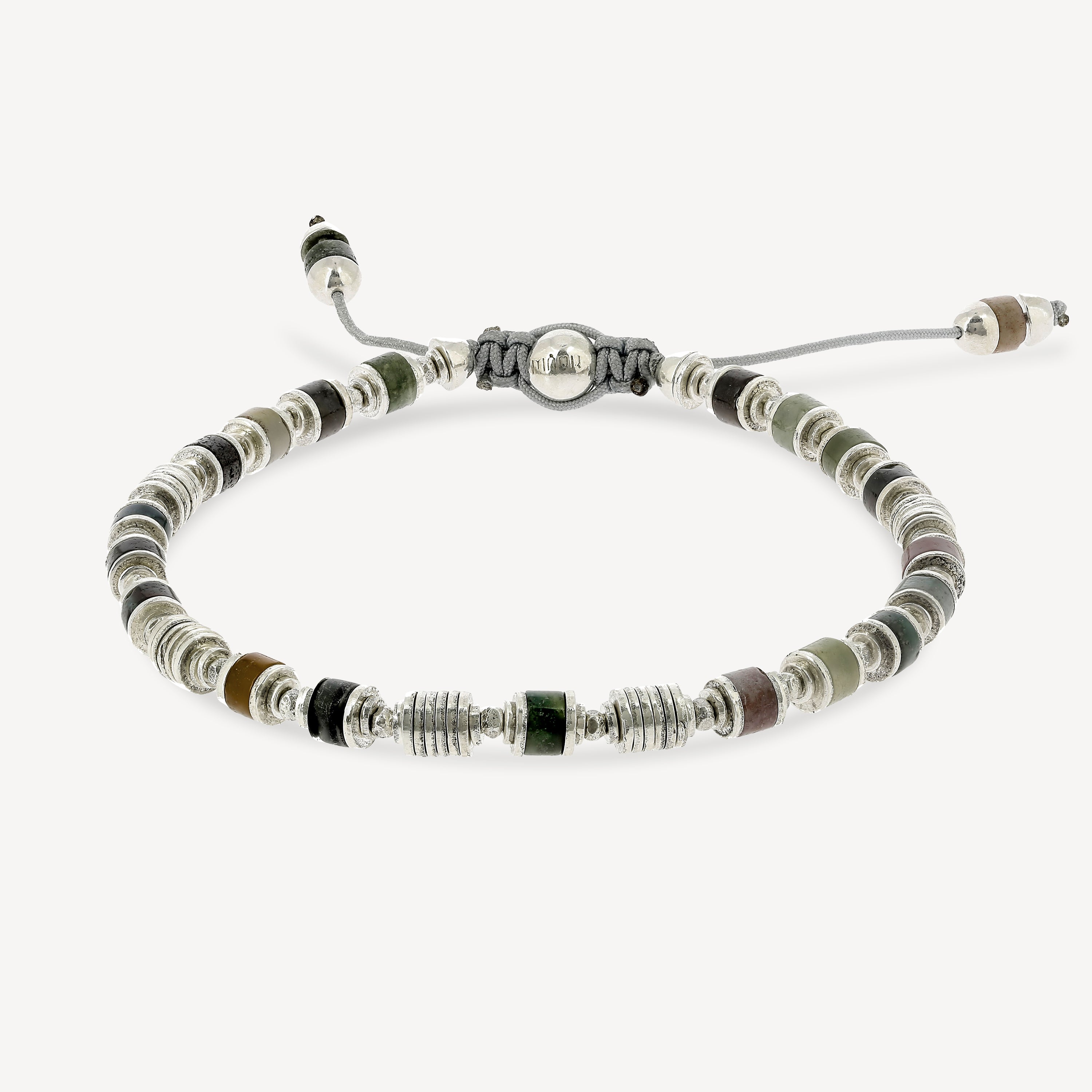Saguaro-Armband, Silber, indischer Achat-Edelstein