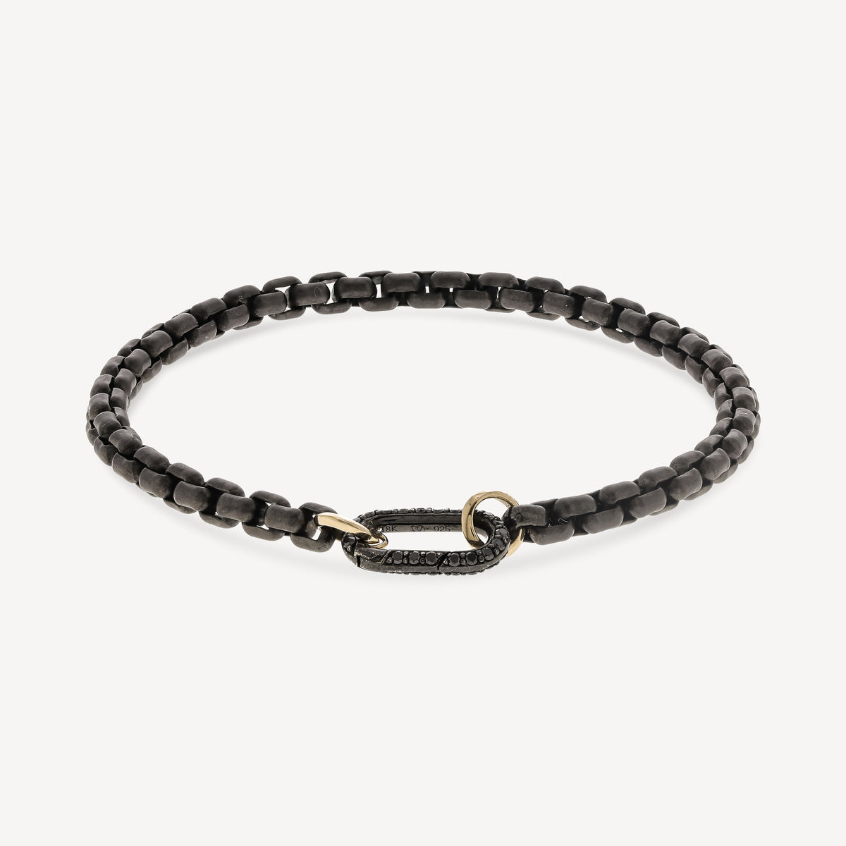 Saxon Black Gold and Black Diamond Link Bracelet