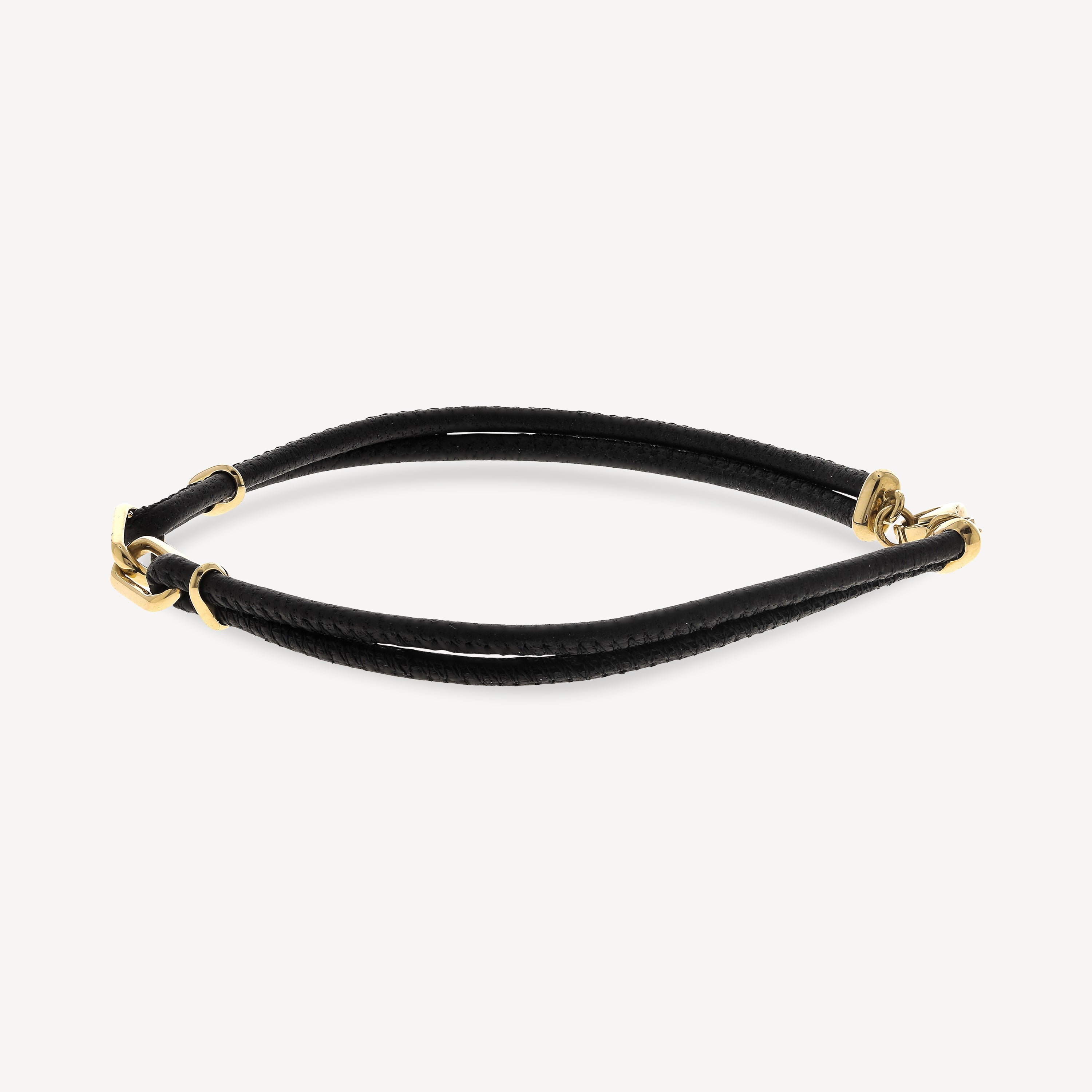 Saxon Rose Gold Double Link Bracelet Napa Leather