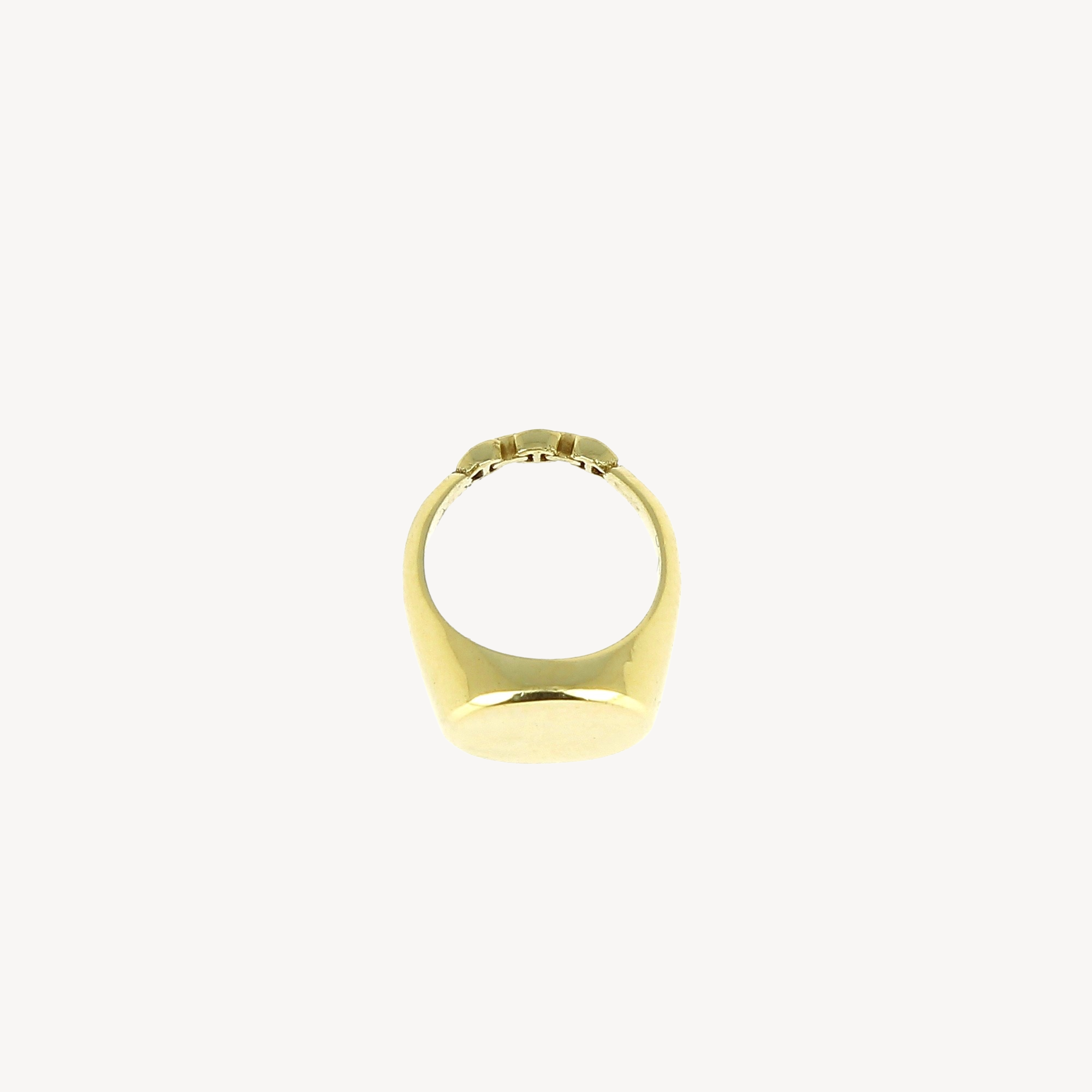 Yellow Gold Charm Signet Ring 