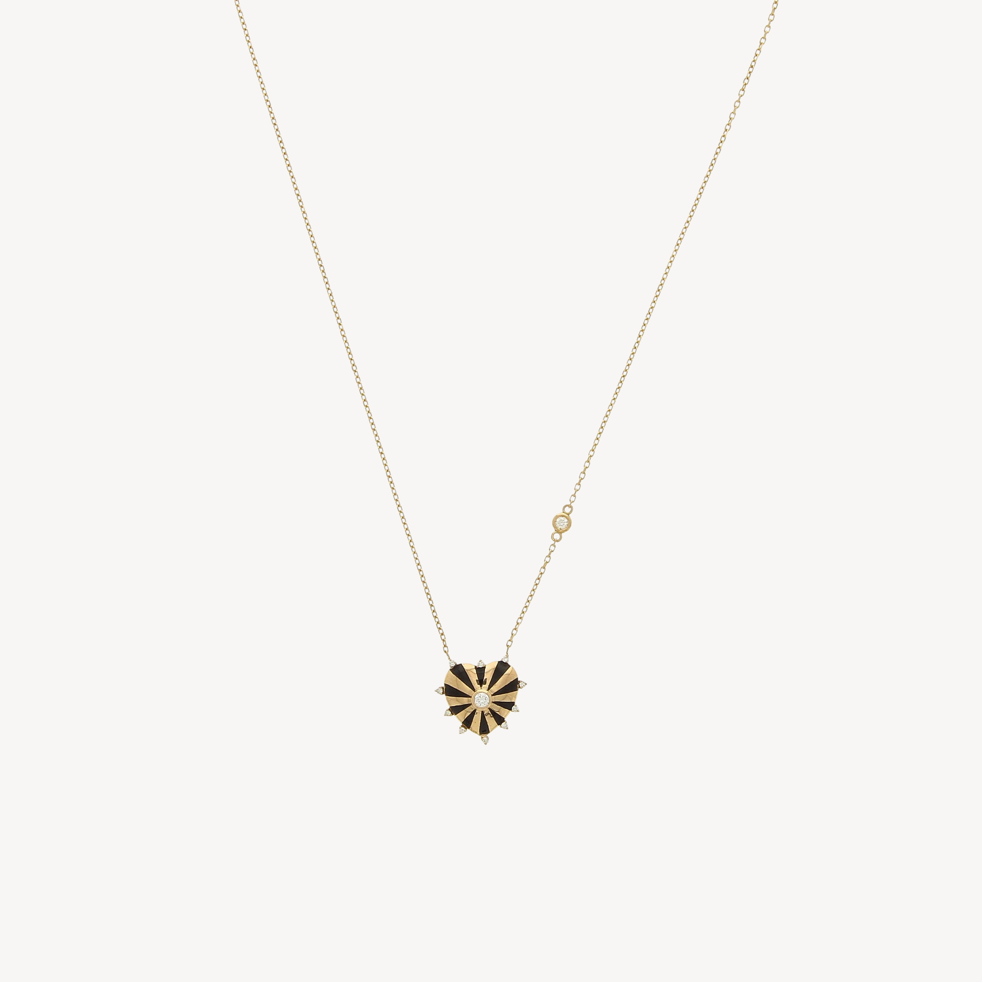 Collier Small Mila Coeur Email Noir