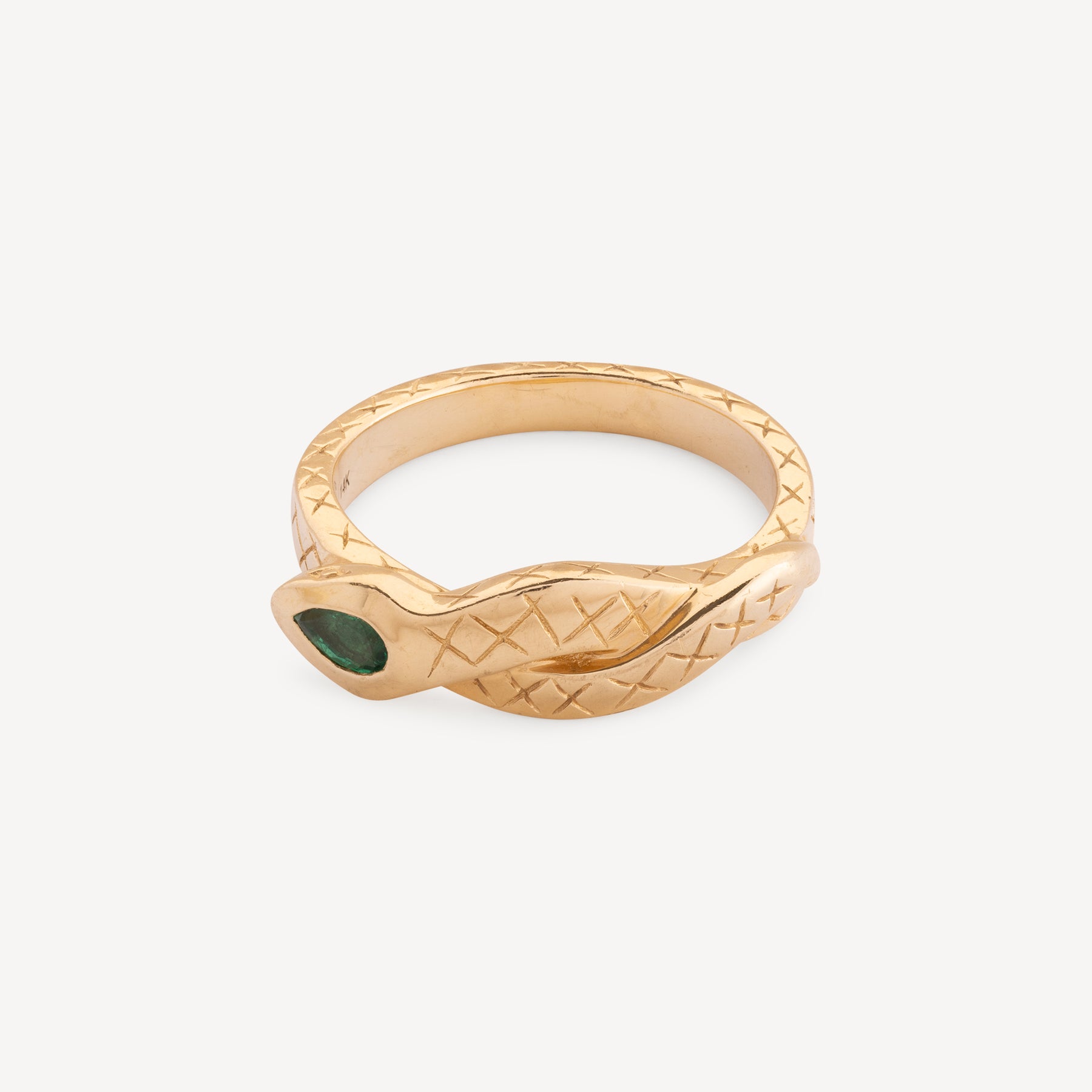 Sophia-Ring mit Schlange und Birnen-Smaragd