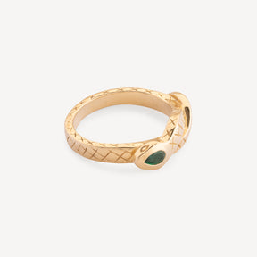 Sophia-Ring mit Schlange und Birnen-Smaragd