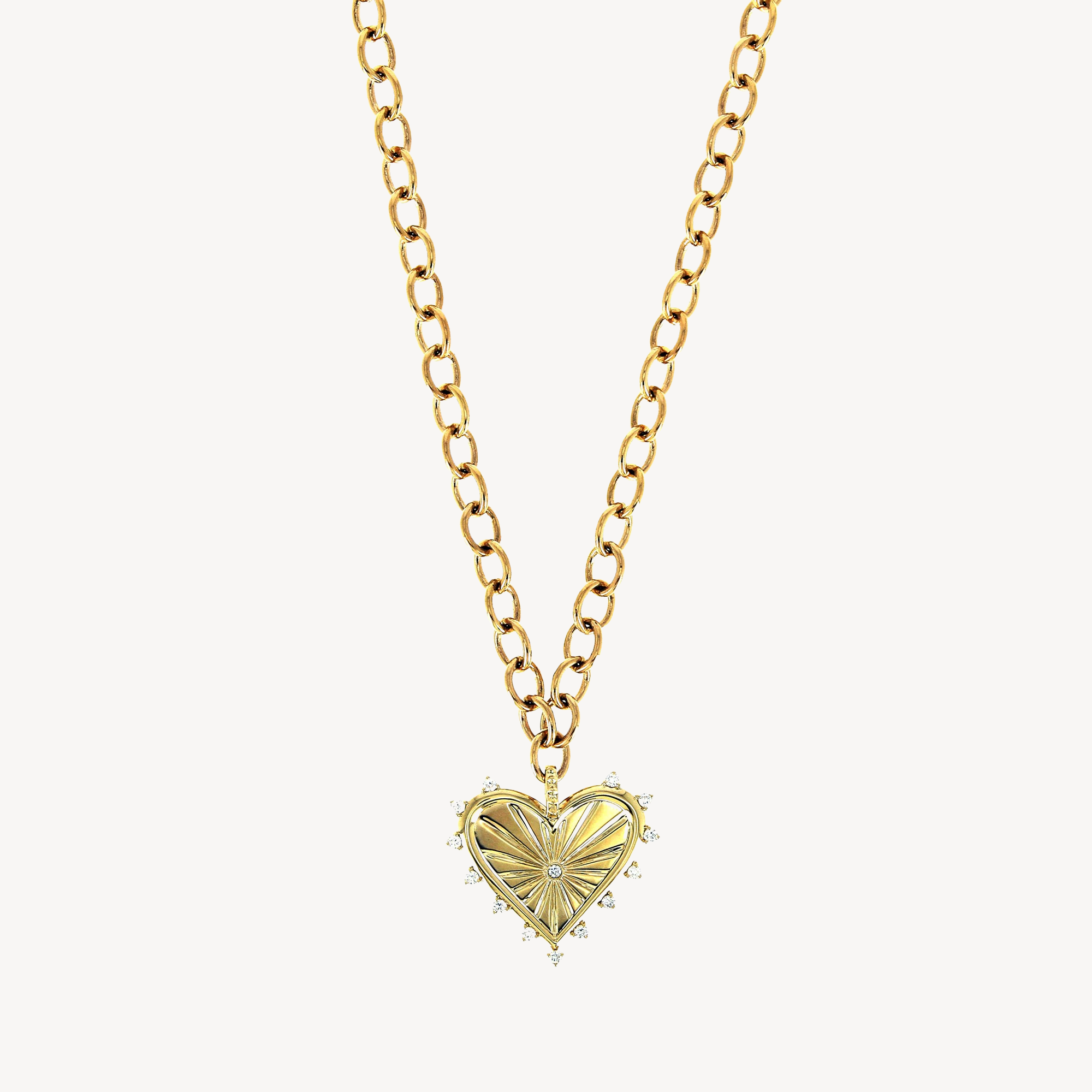 Collier Spiked Heart Diamant Blanc